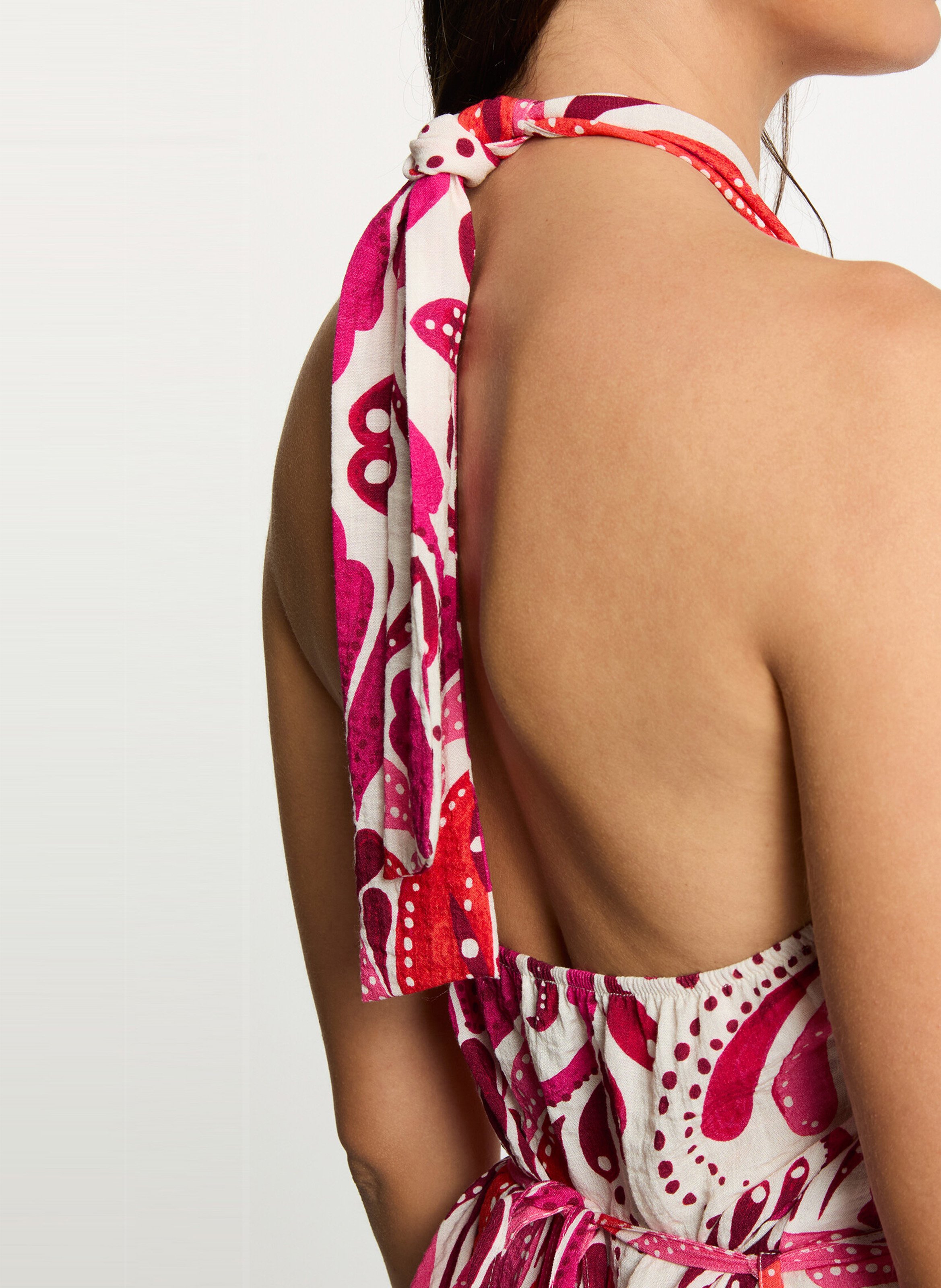 Long slit printed dress MORGAN Multicolored