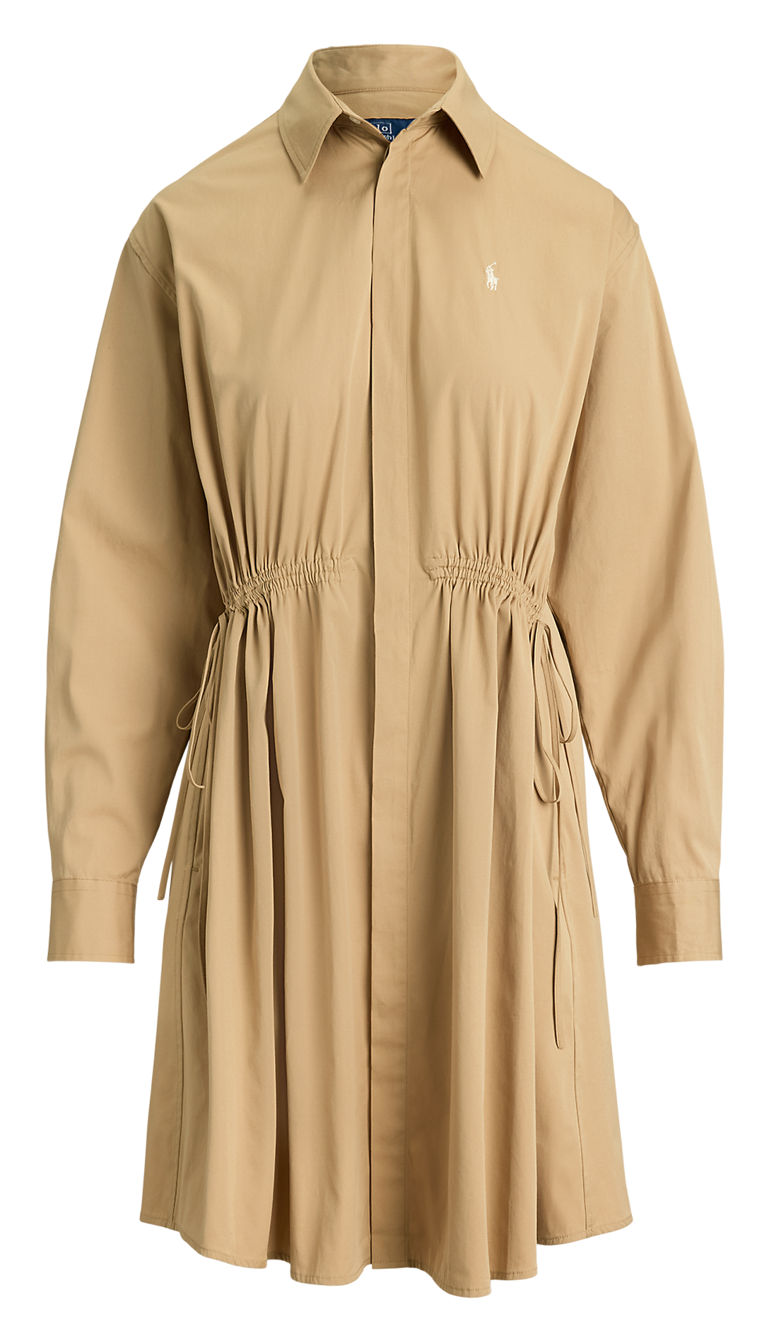 Kurzes Hemdkleid mit Taillierung aus Baumwolle POLO RALPH LAUREN Beige