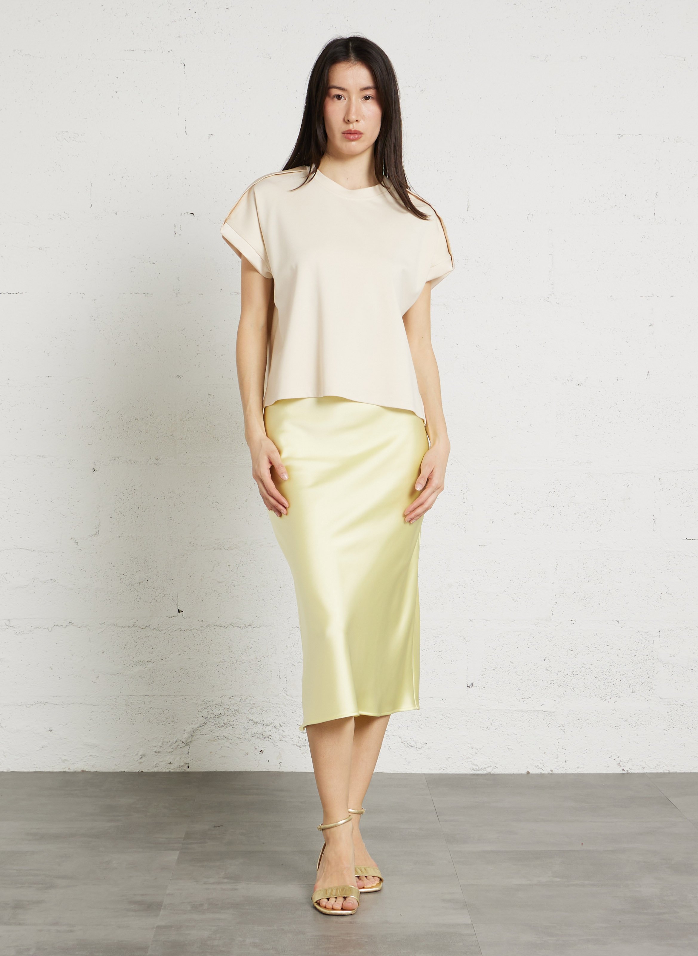 Straight-cut round-neck T-shirt IMPERIAL Beige