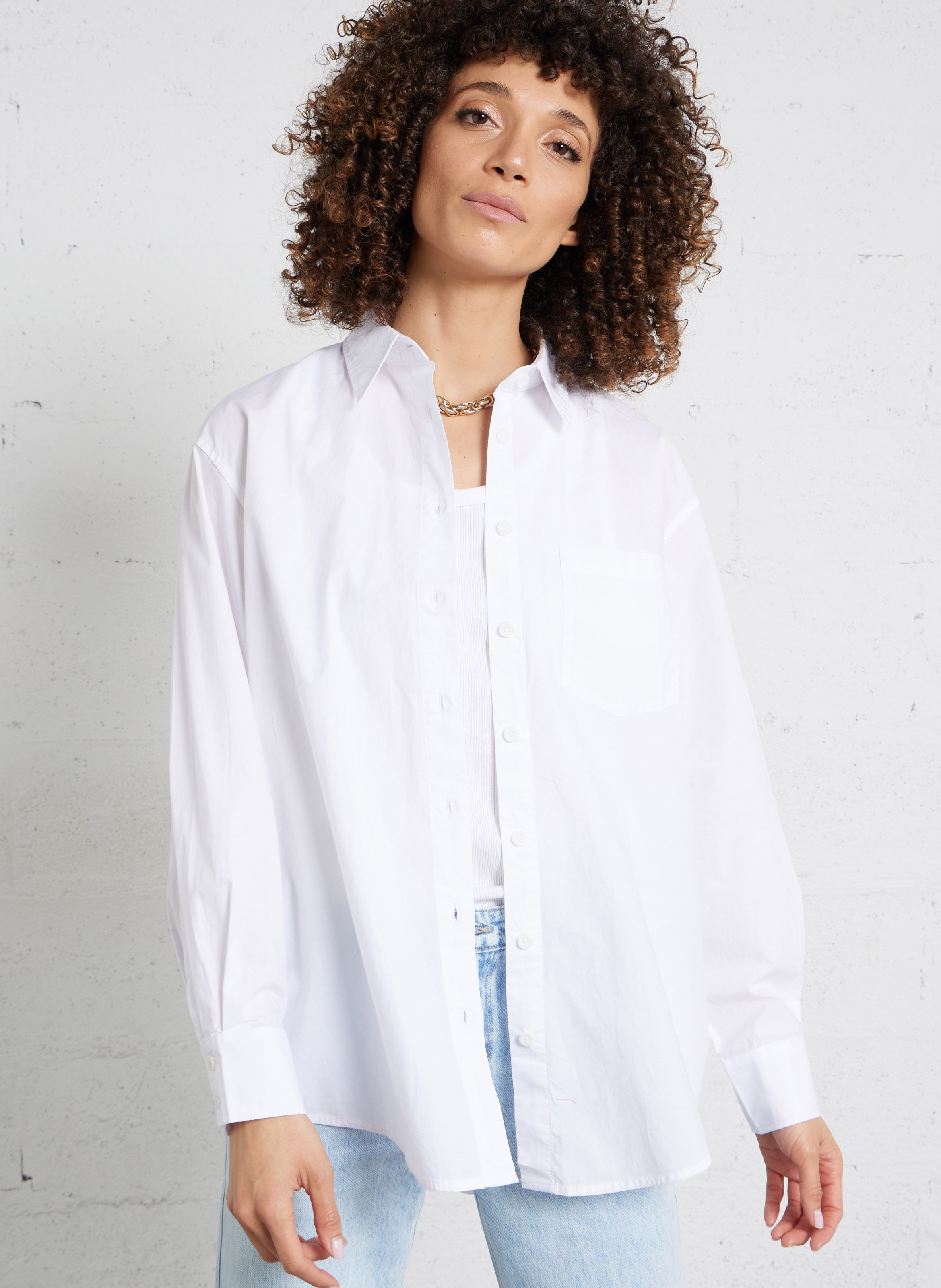 Cotton shirt with classic collar AMERICAN VINTAGE White