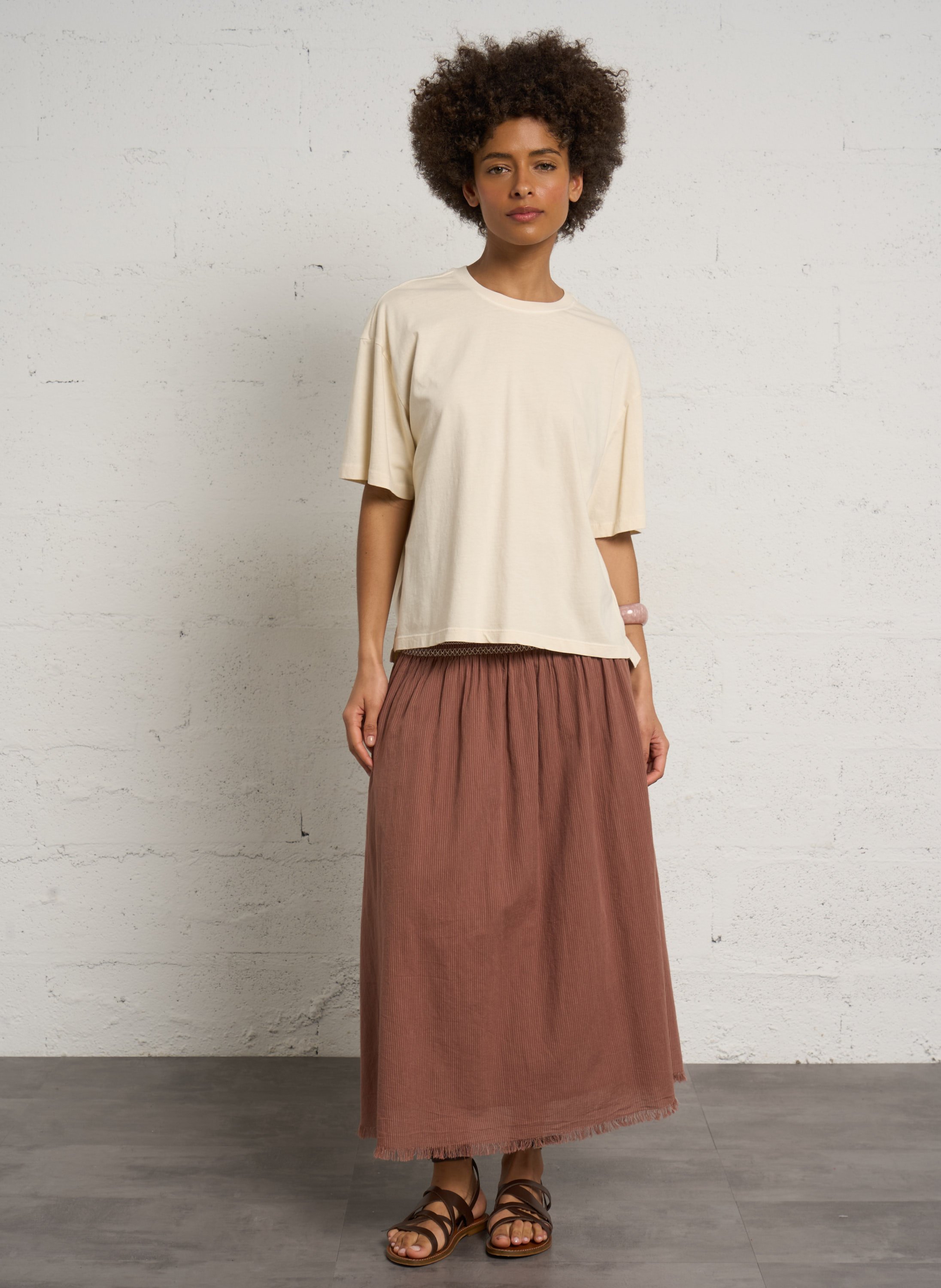 Cotton midi skirt HOD PARIS Brown