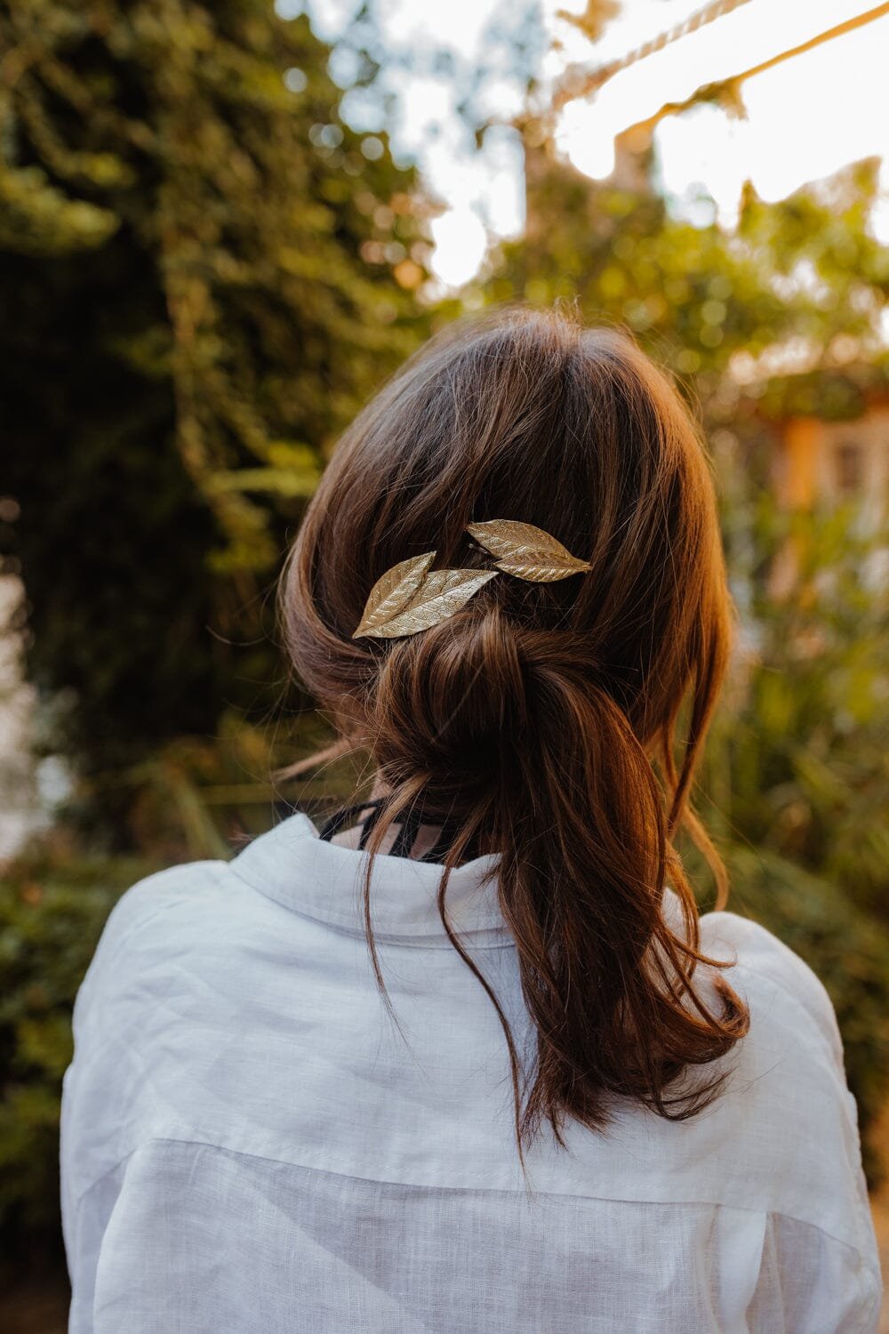 Maxi gold-plated leaf hair clip MONSIEUR SIMONE Golden