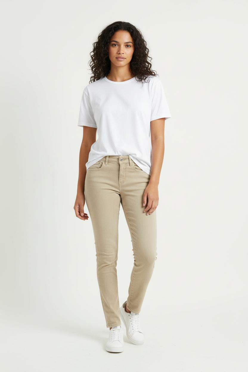 Cropped slim jeans with studs CLOSED - Seconde Main Beige