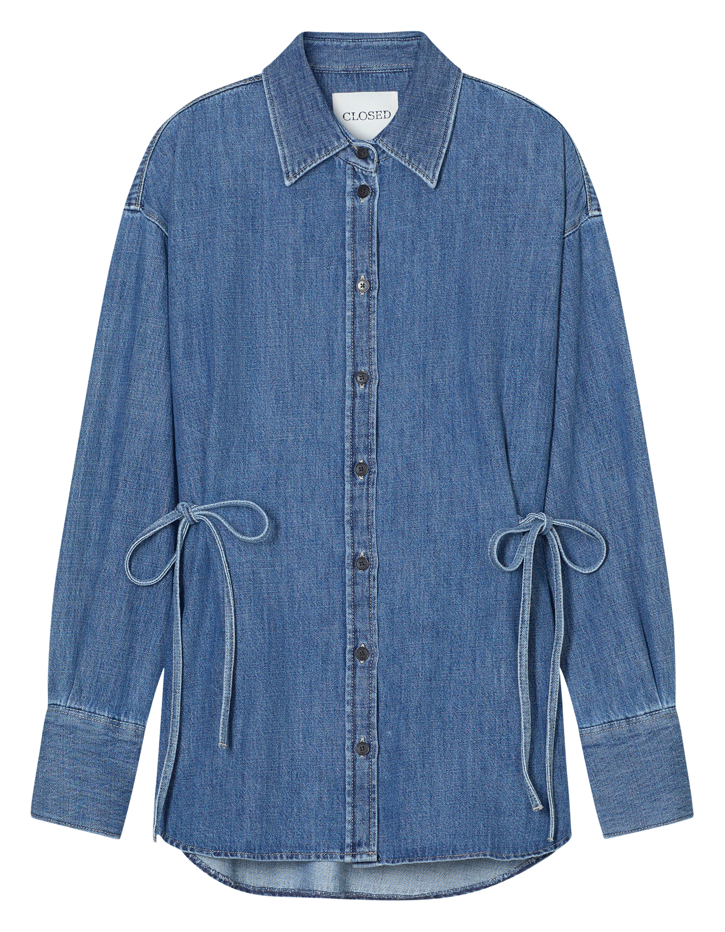 Chemise col classique en coton bio mélangé CLOSED Bleu