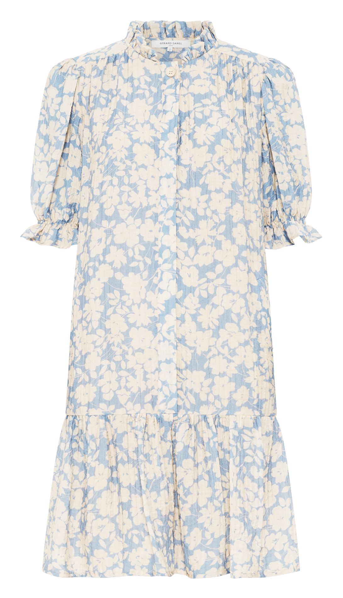 Korte bedrukte jurk met opstaande kraag GERARD DAREL Blauw