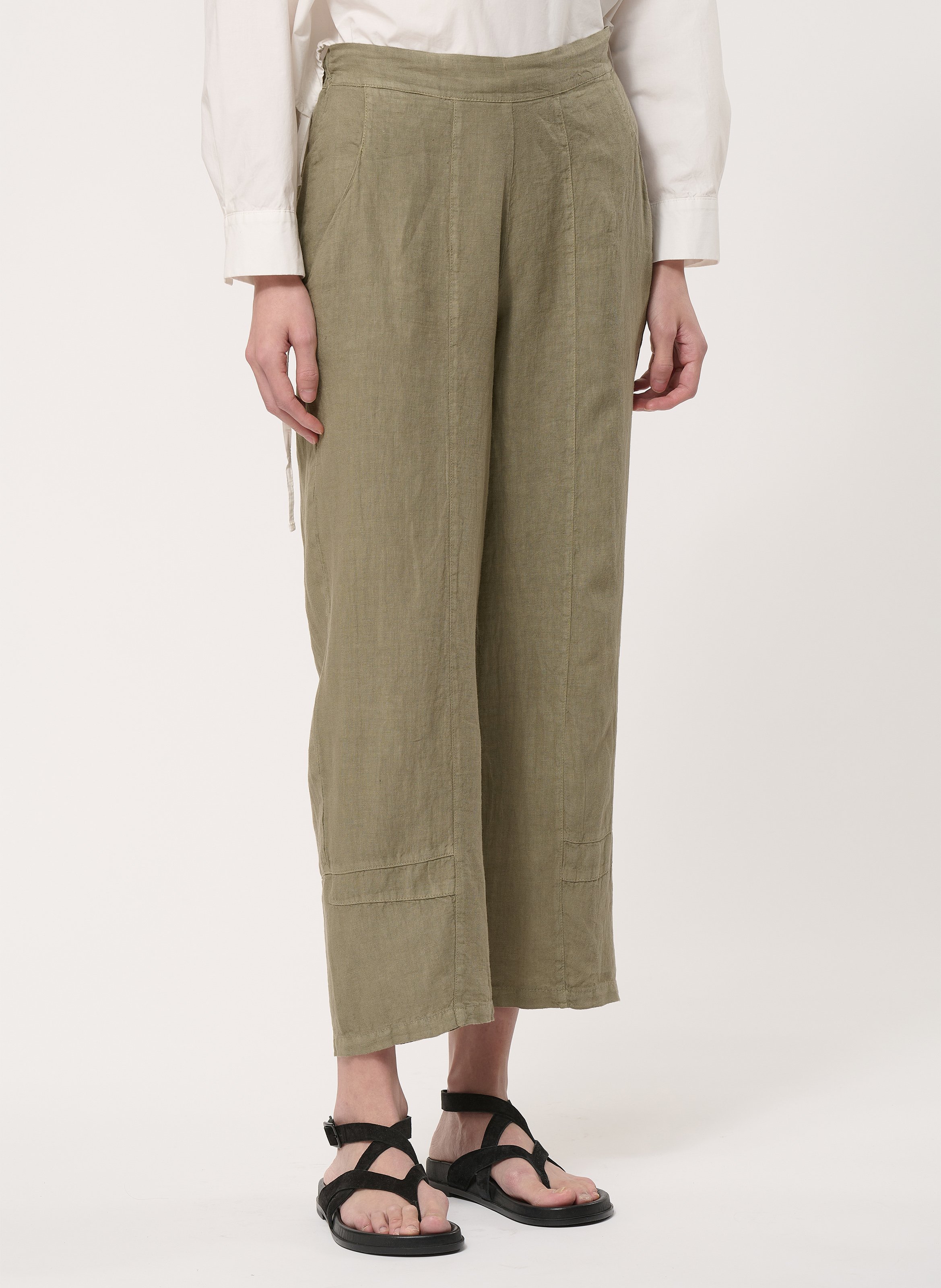 Straight linen trousers HUMILITY Green