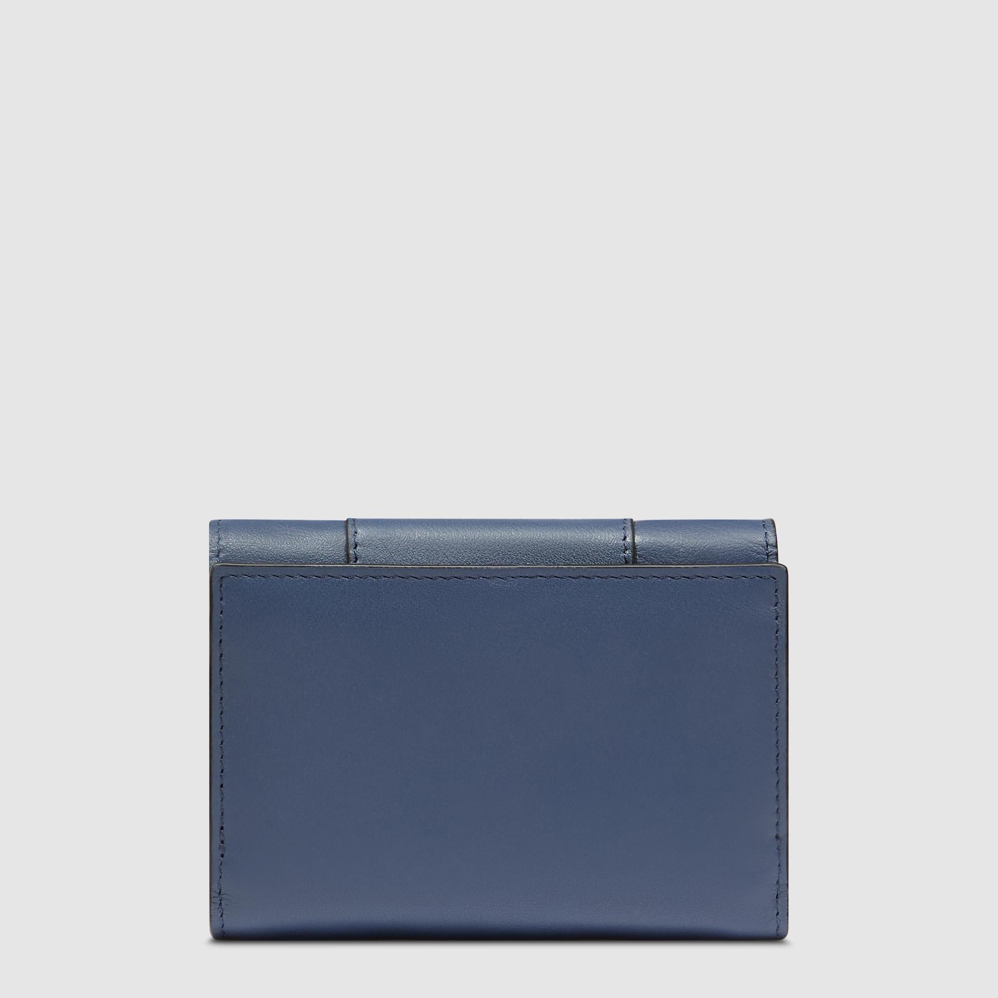 Portefeuille à trois volets femme, petit format PIQUADRO Bleu