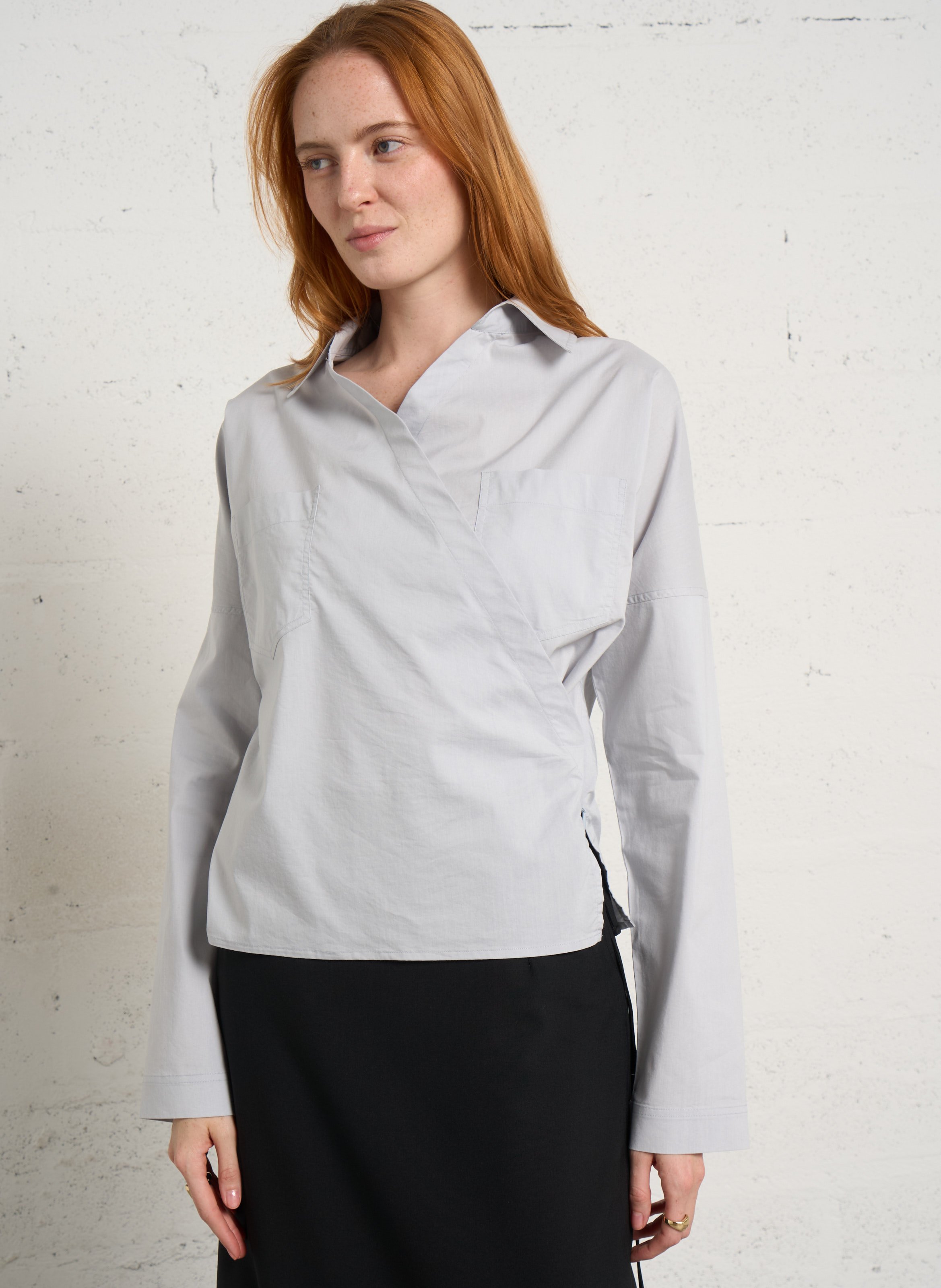 Short plain asymmetric shirt IRO Grey