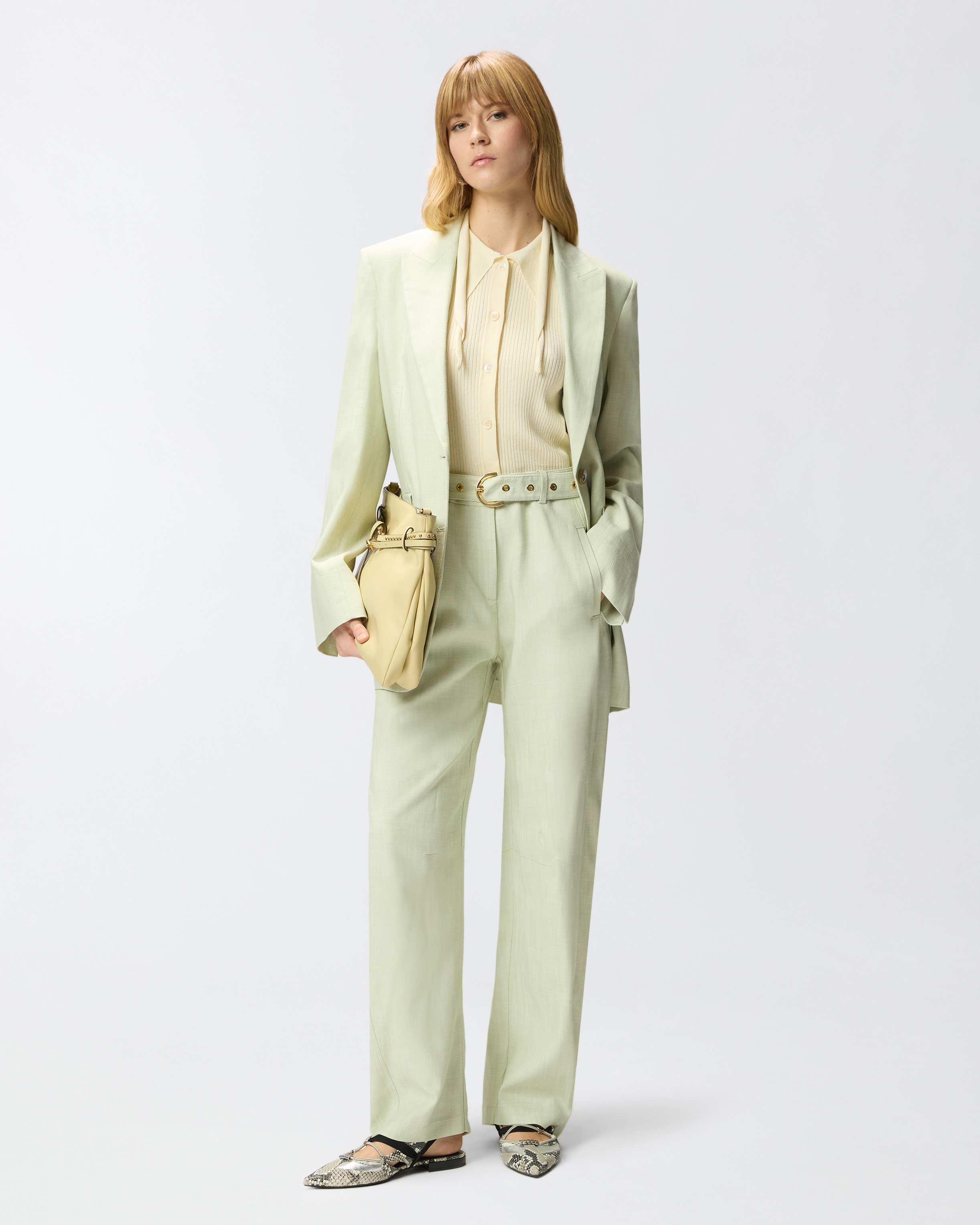 Top with bandana knot and buttons PINKO Beige