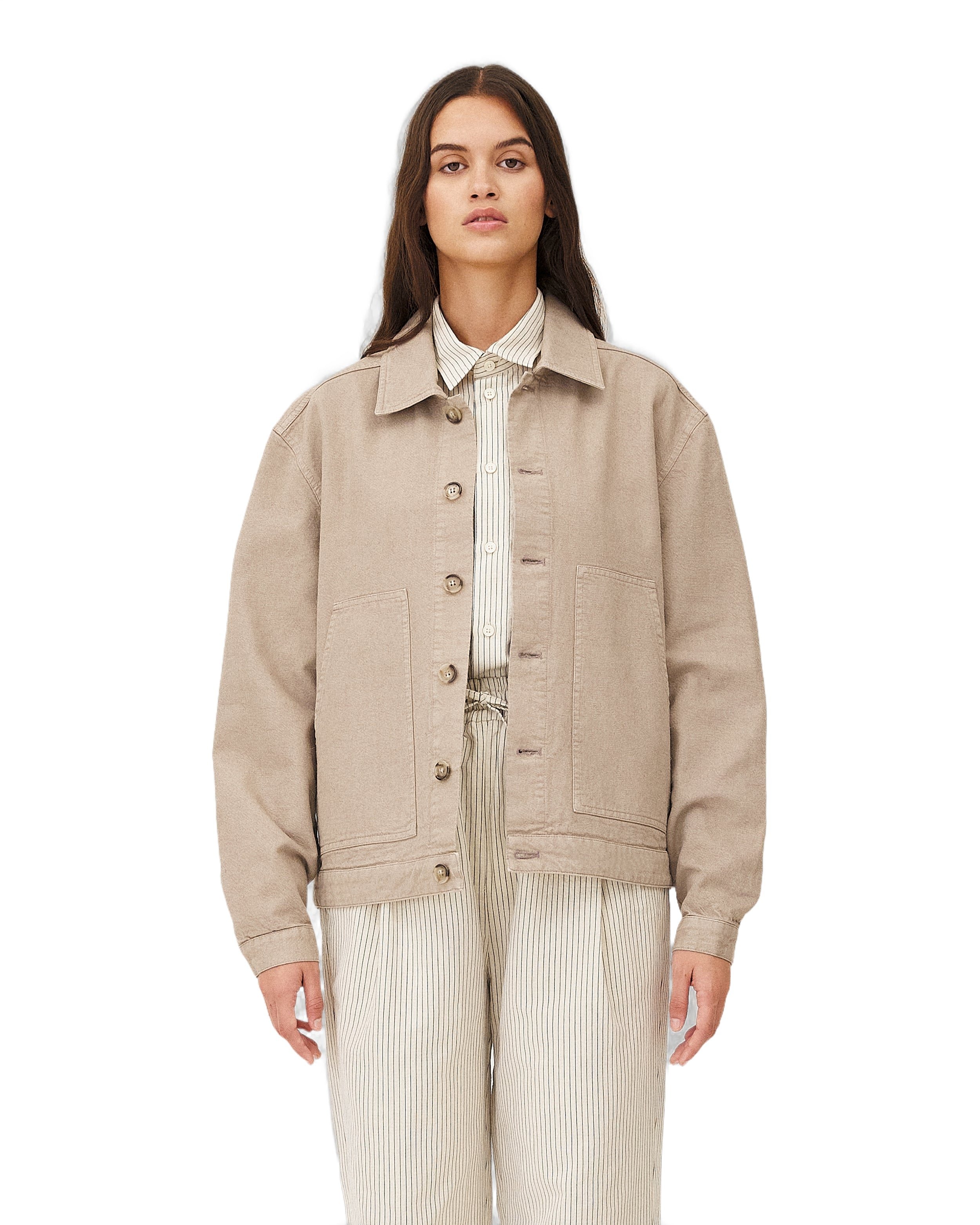 Boxy workwear jacket Arizona Grege 16-1107 TPG Noyoco Beige