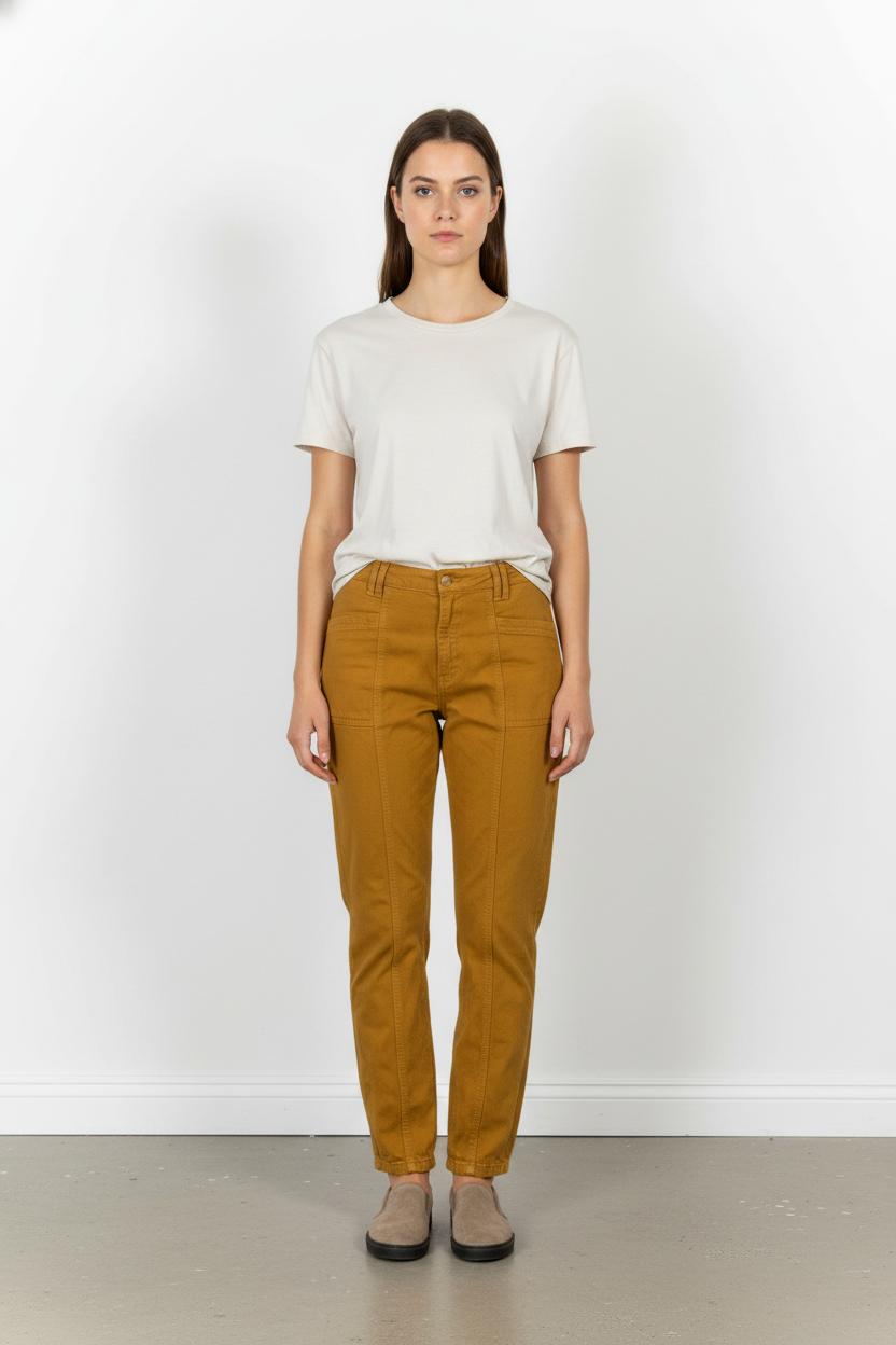 Cropped slim jeans with studs MAISON STELLA & SUZIE - Seconde main Yellow