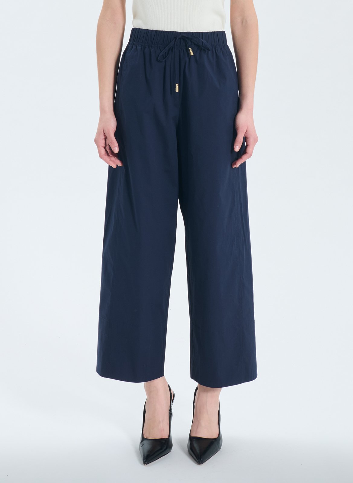 Pantalon large en coton mélangé ZAPA Bleu