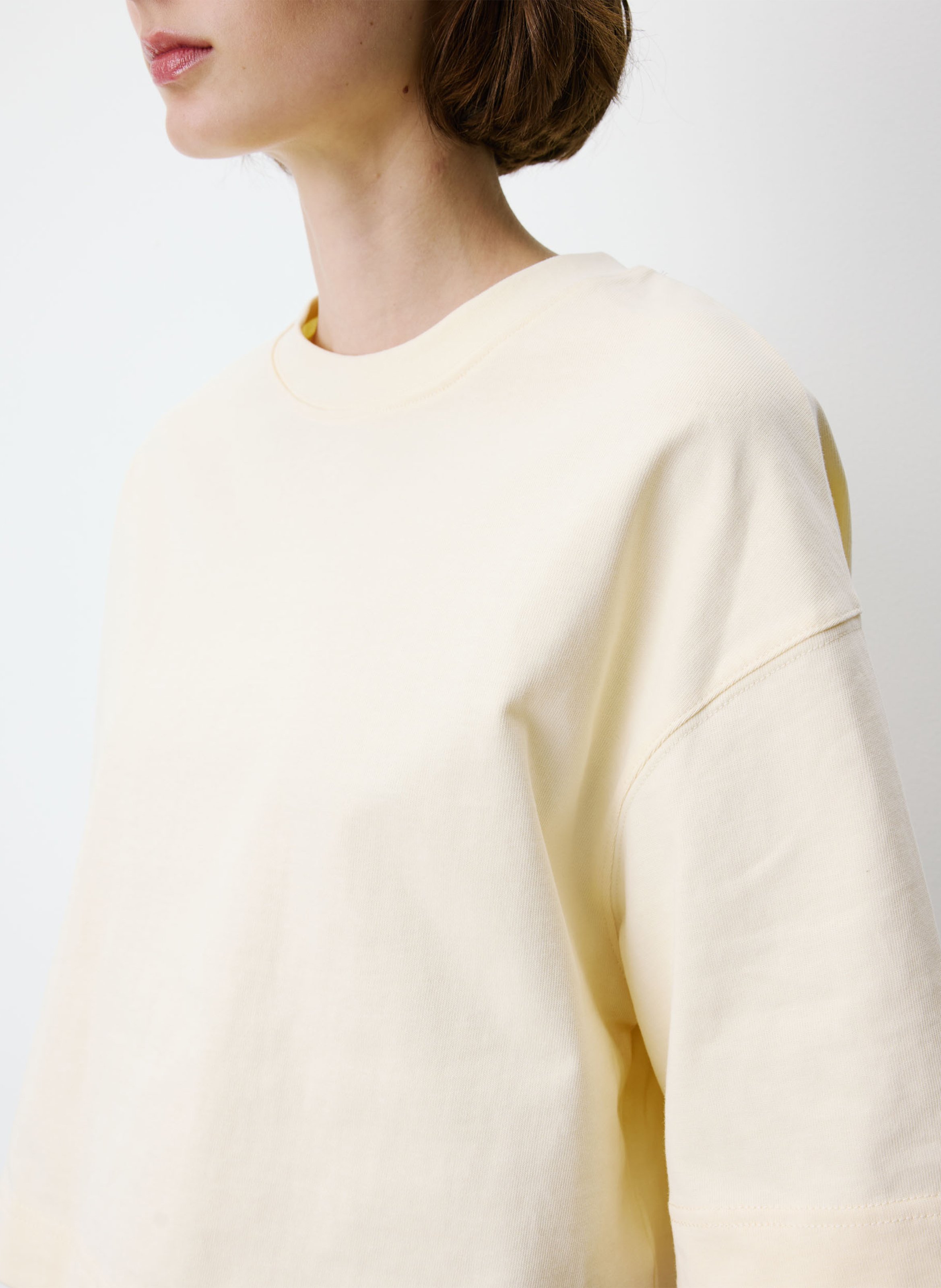 Tee-shirt col rond en coton GRACE ET MILA Jaune