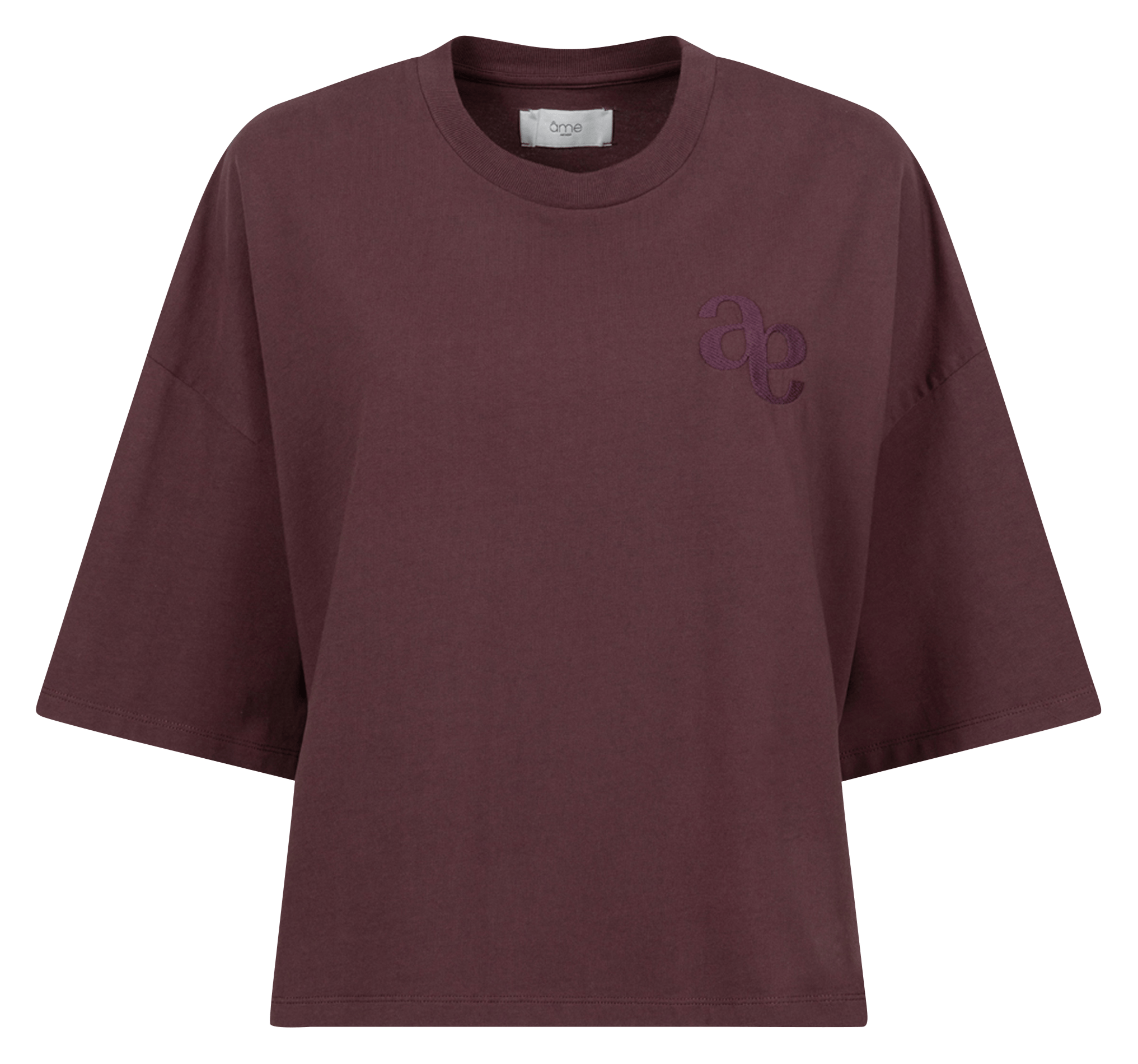 Ruim T-shirt met ronde hals in effen kleur AME ANTWERP Violet
