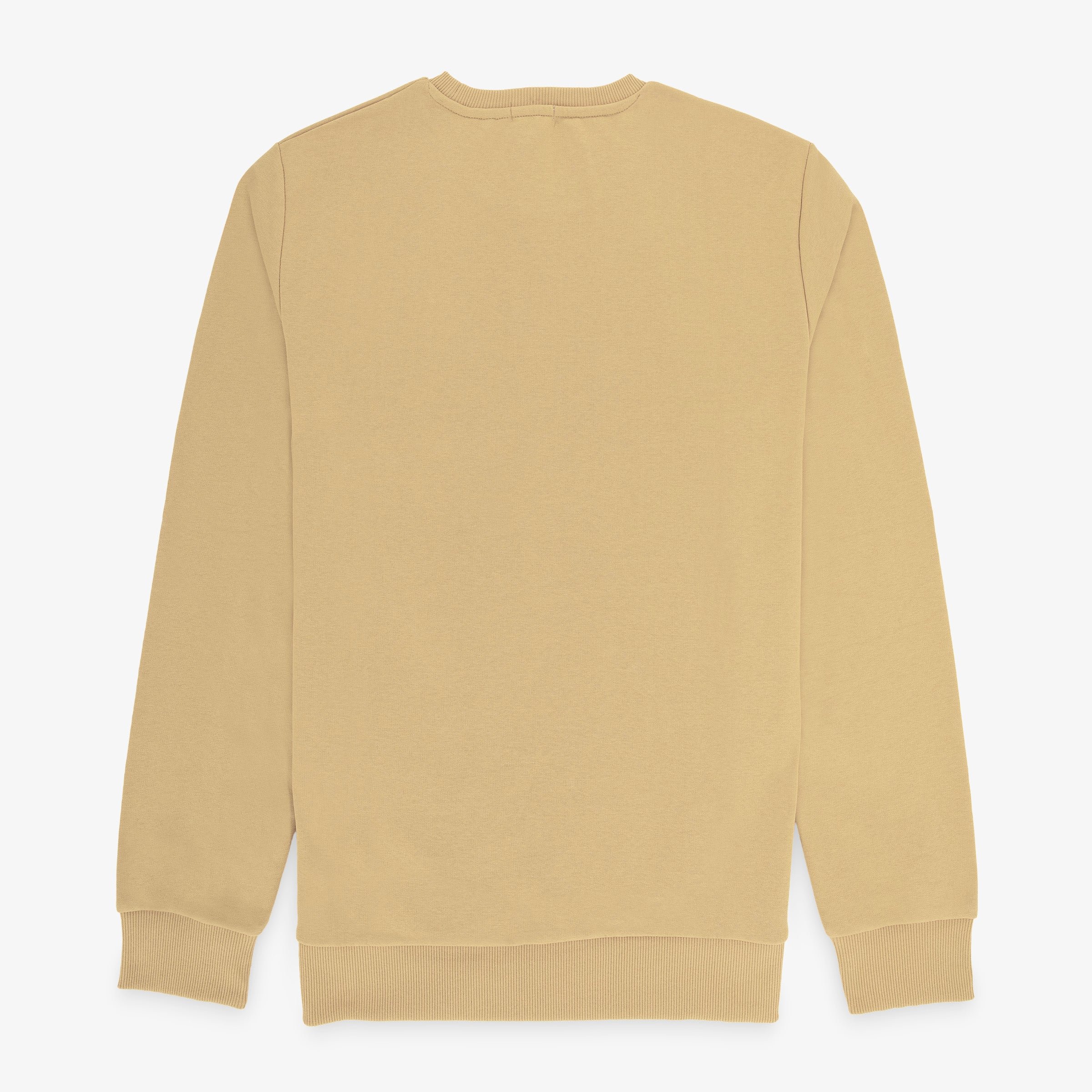 Round neck sweatshirt in cotton fleece. SERGE BLANCO Beige