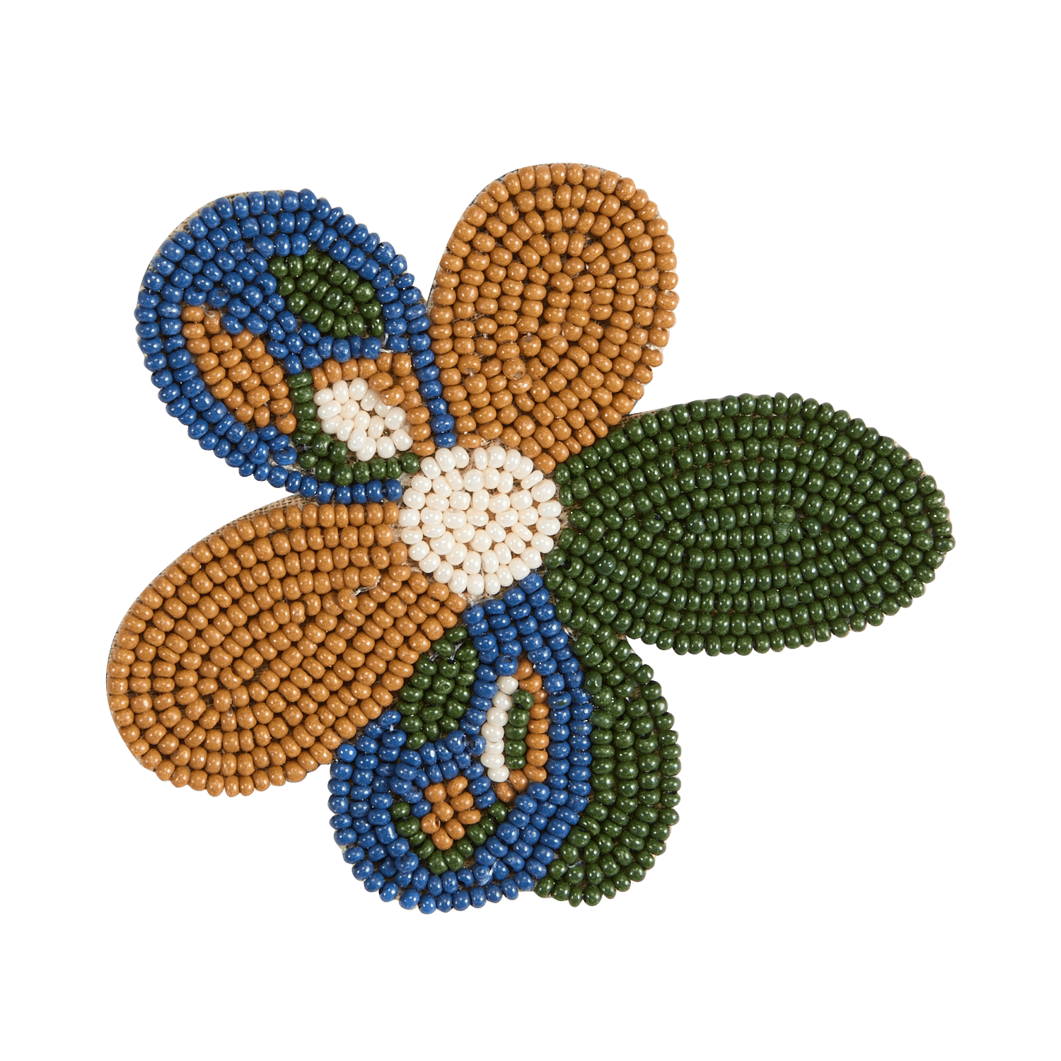 Perlenblumen-Brosche NICE THINGS Grun