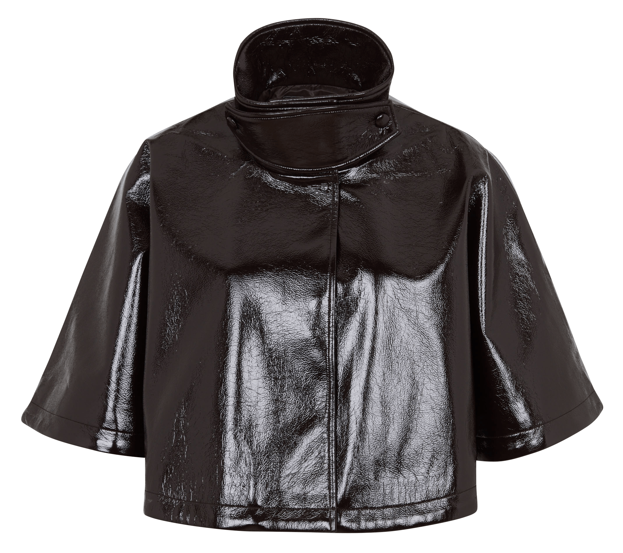 Capejacke mit Stehkragen in Lackleder BERENICE Braun