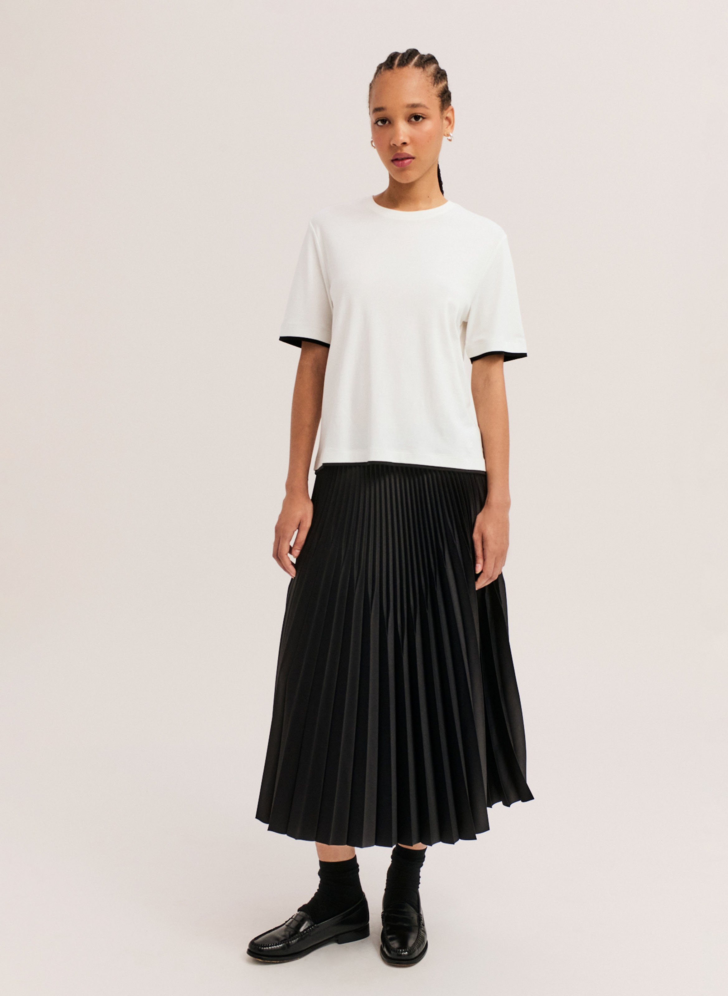 Oversized T-shirt met ronde hals van katoen PABLO Wit
