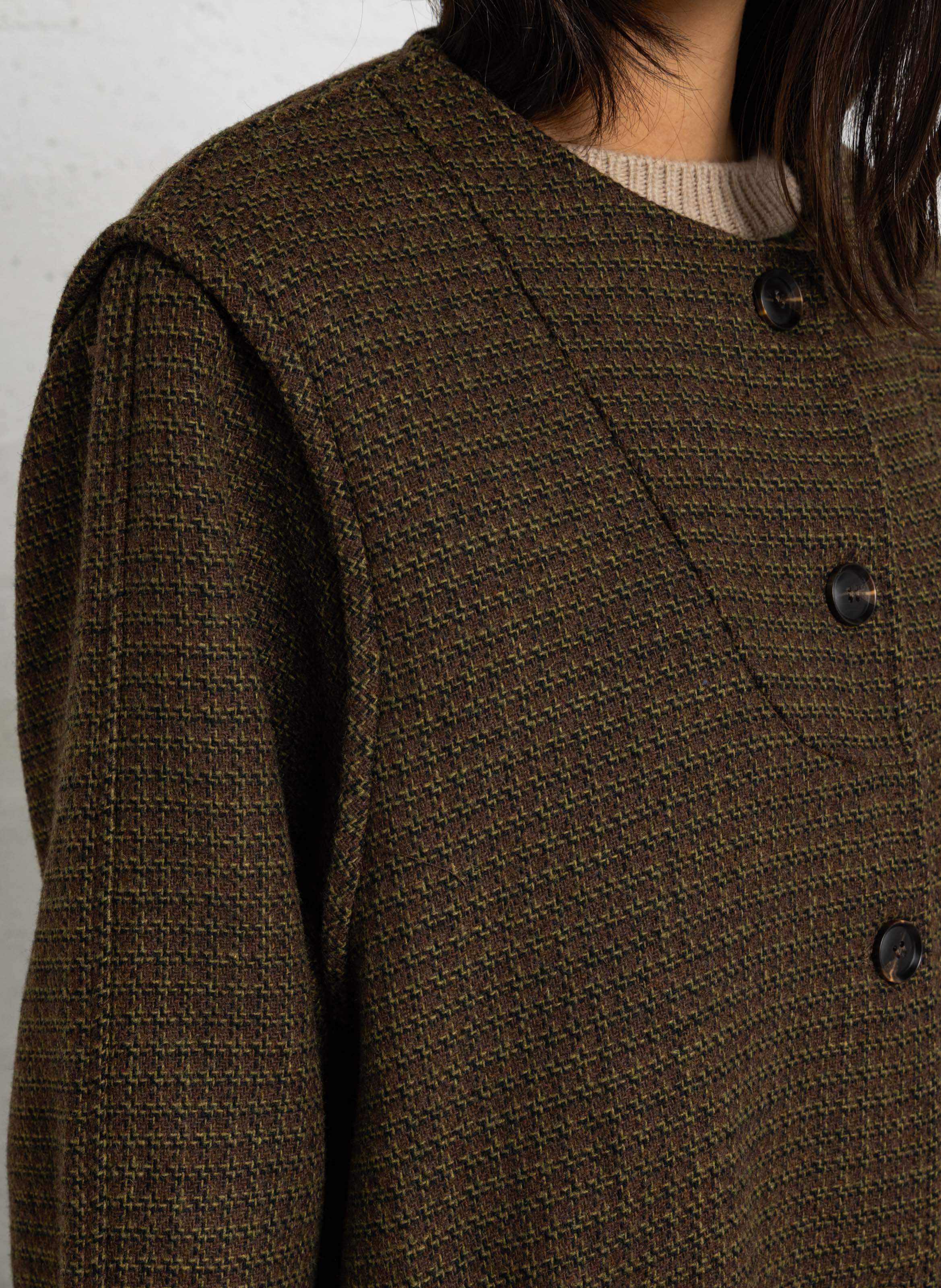 Weite Jacke aus Woll-Mix THE KORNER Braun