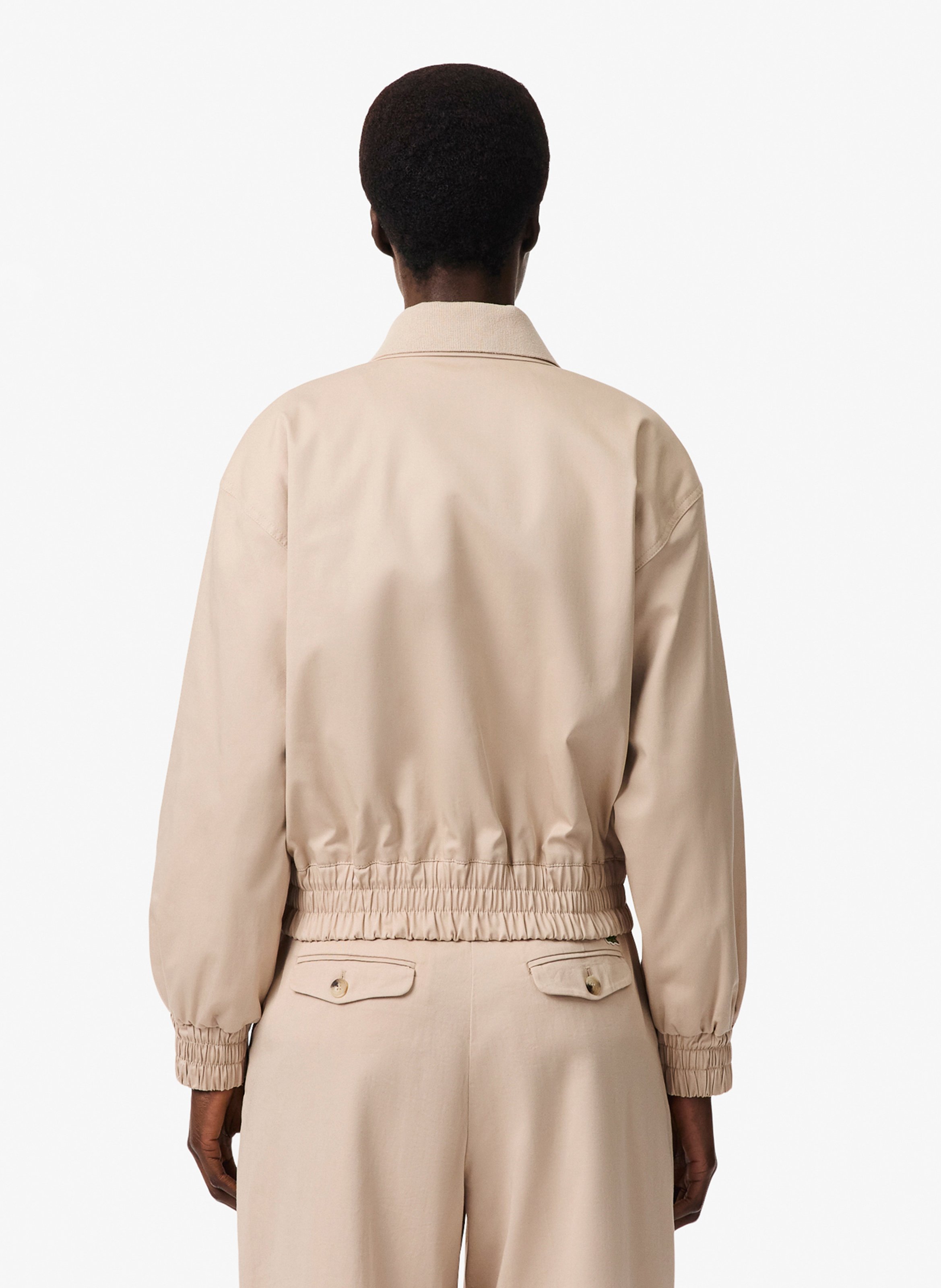 Gerade geschnittene Jacke aus Baumwoll-Mix mit klassischem Kragen LACOSTE Braun