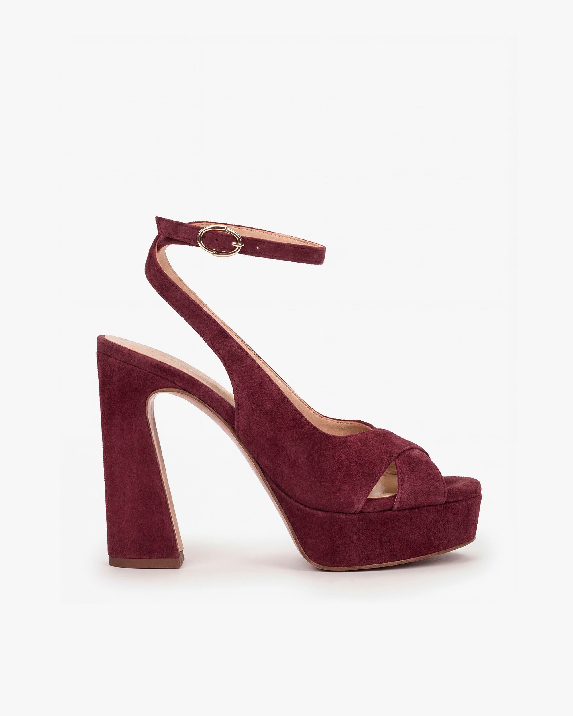 Burgundy suede high heel sandals PEDRO MIRALLES Red