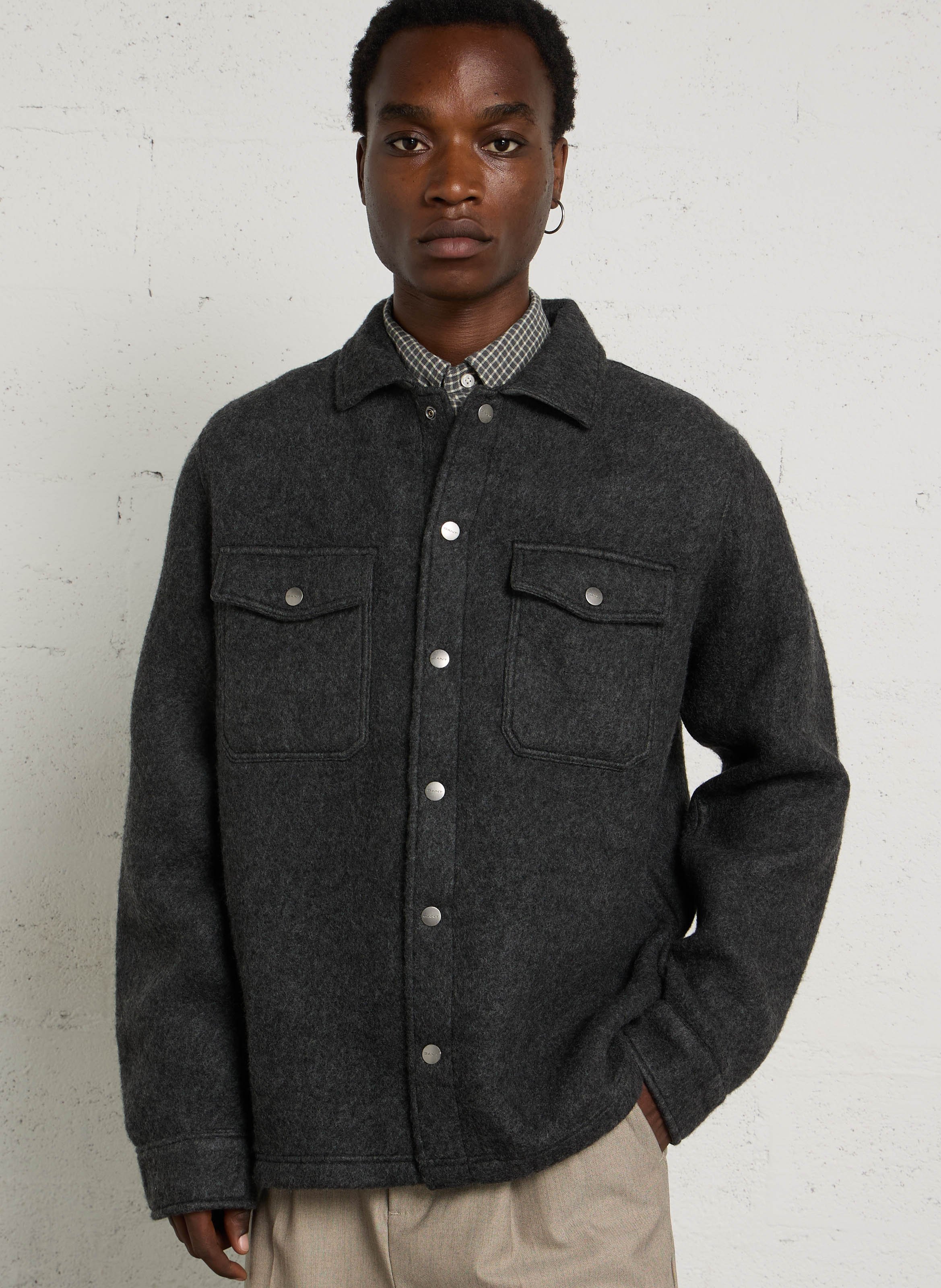 Veste droite col classique boutonnée GANT Gris