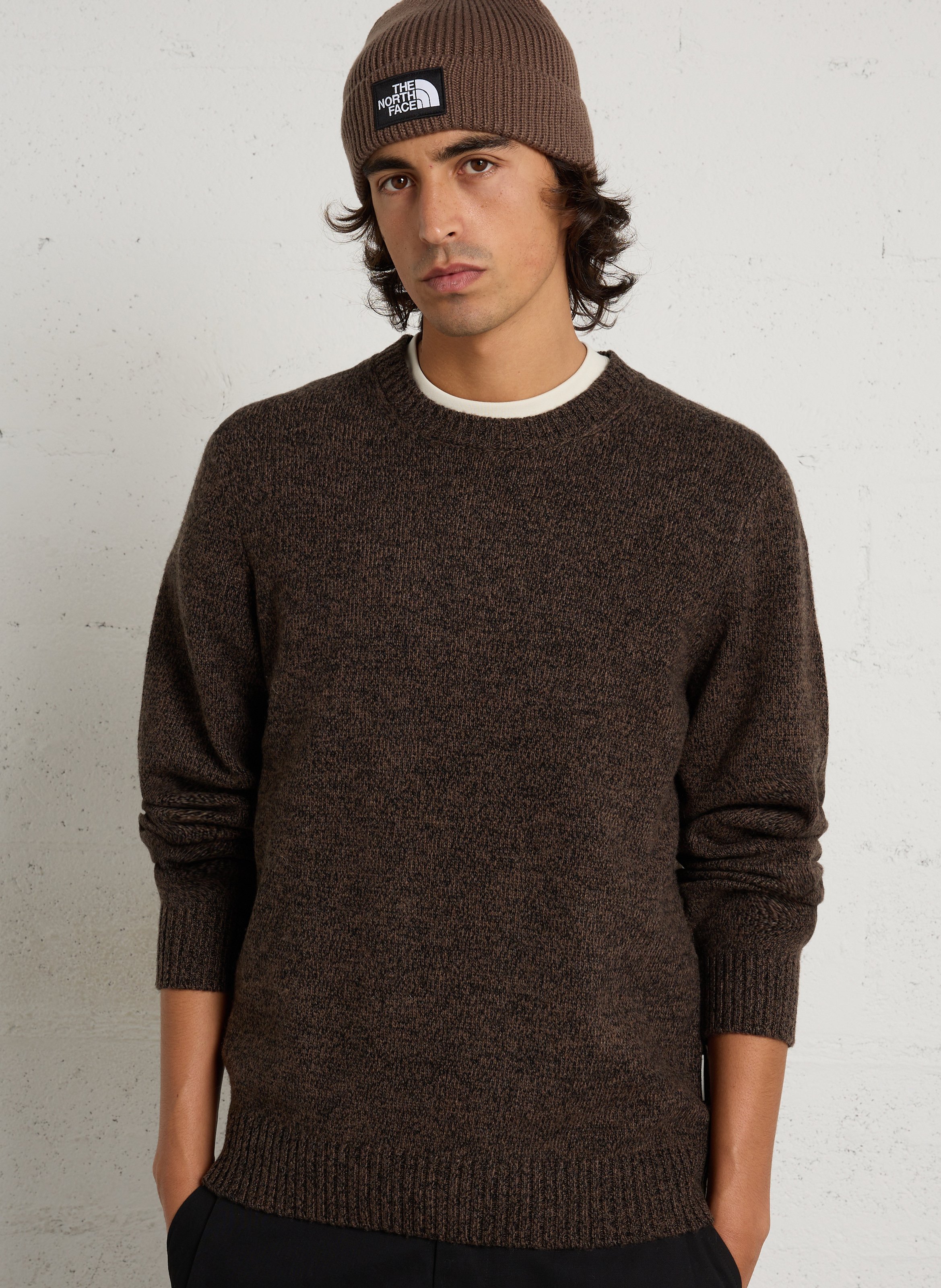 Round-neck wool-blend straight-cut sweater CASUAL FRIDAY