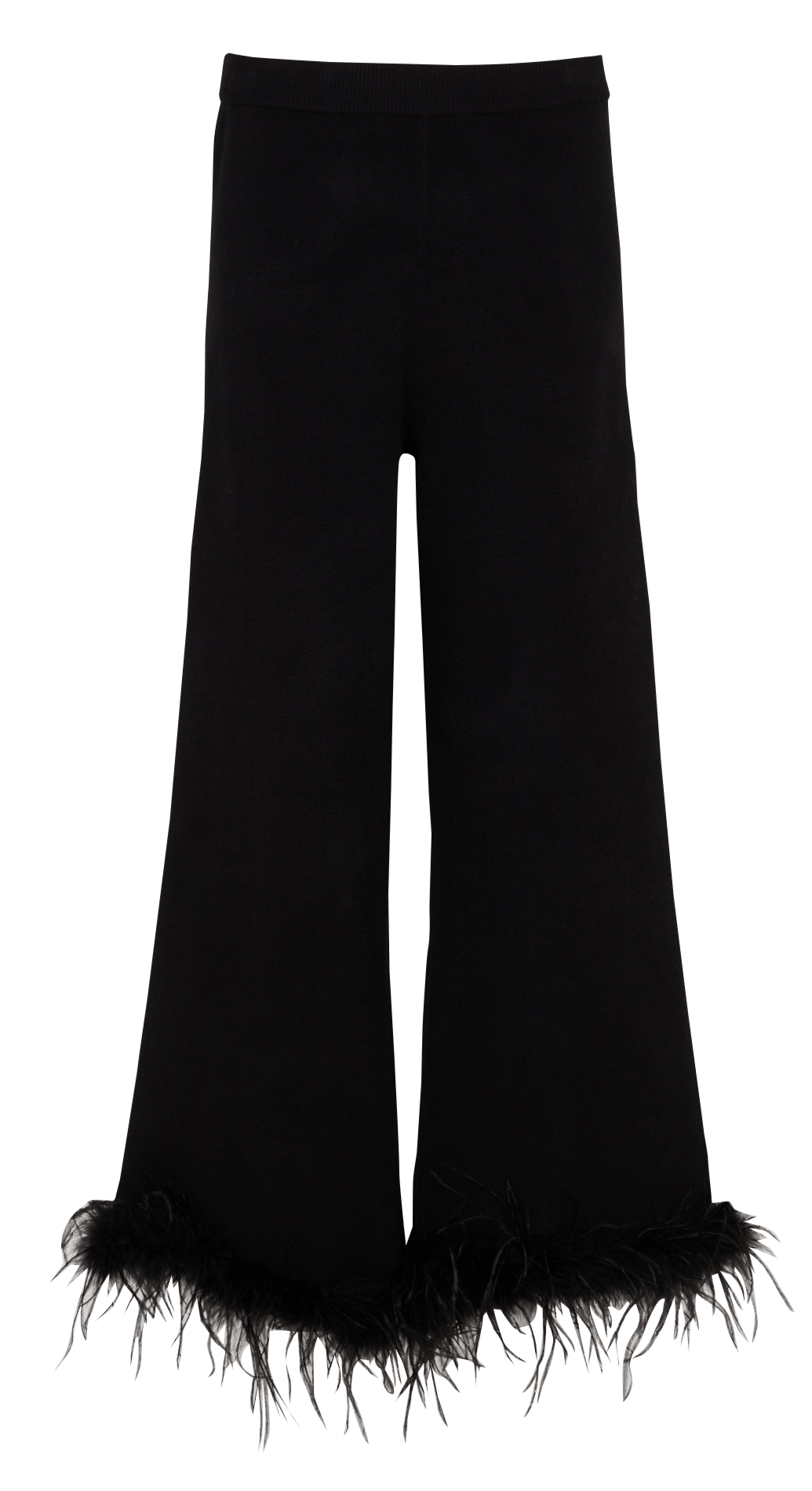 Weite Hose mit Federbesatz am Saum NEVER FULLY DRESSED Schwarz