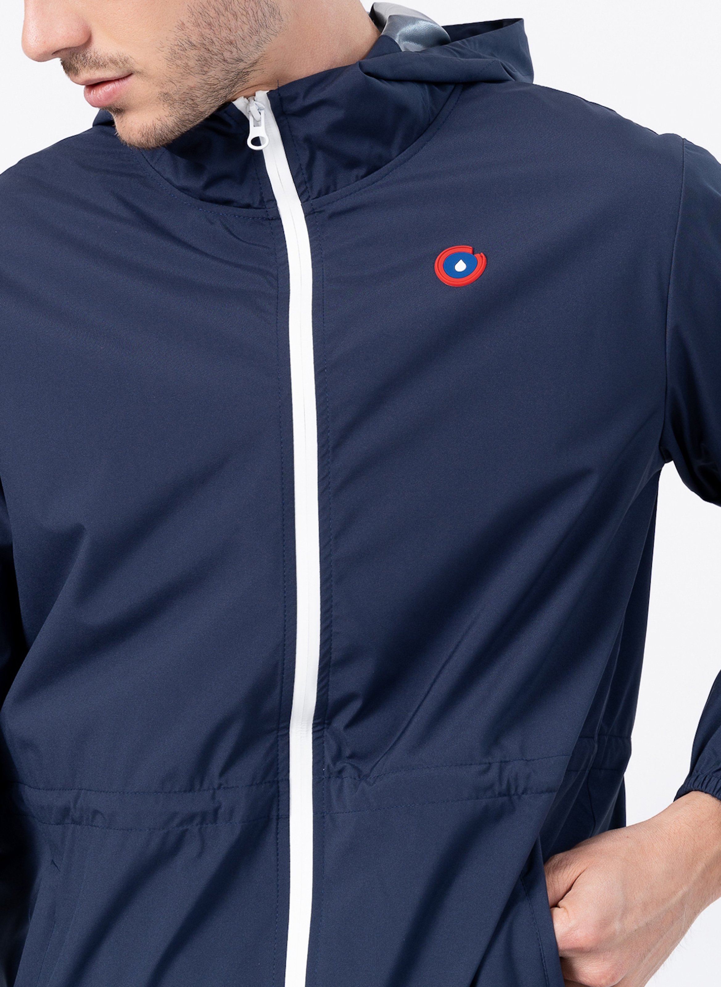 Imperméable long à capuche convertible FLOTTE Bleu