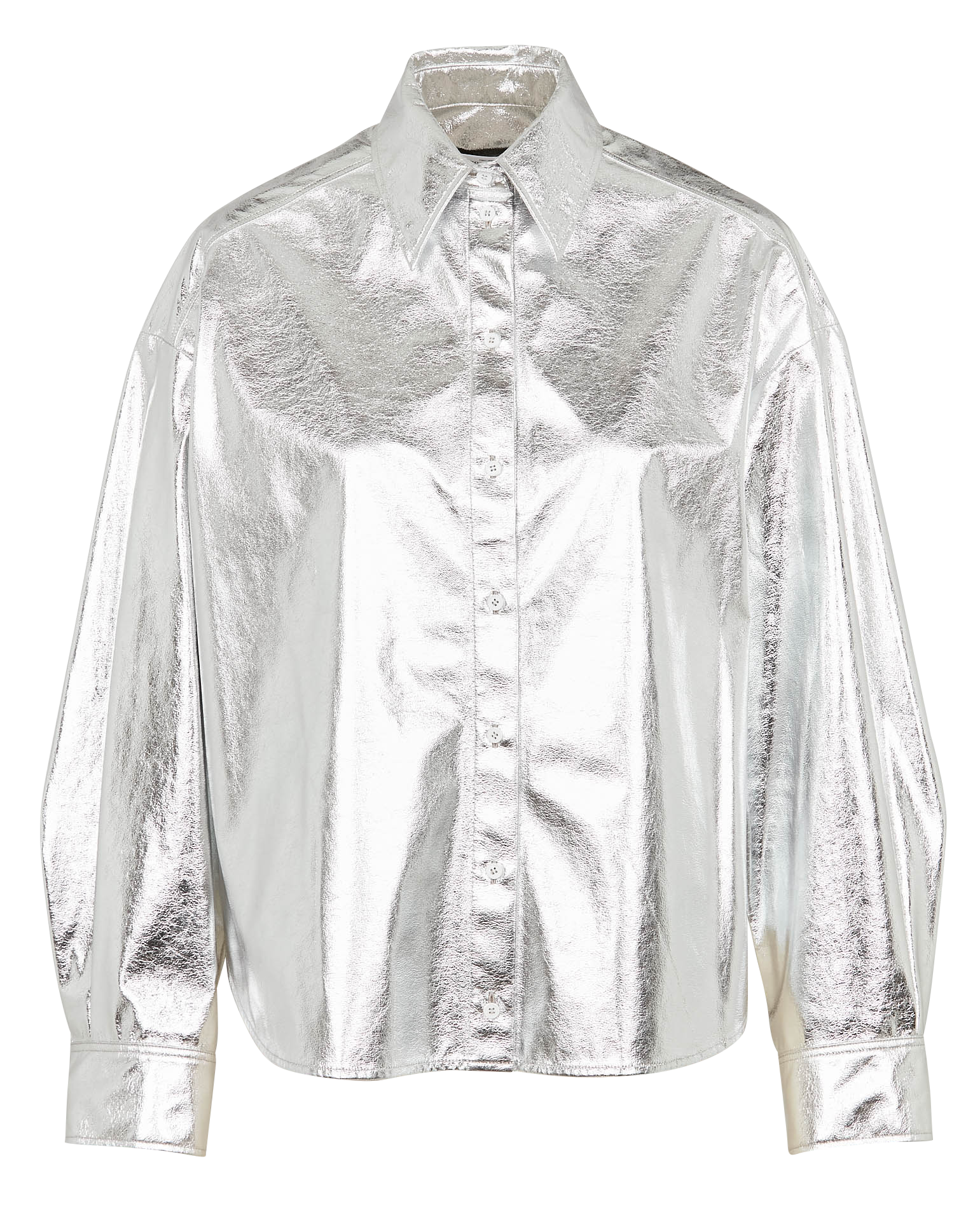 Metallic shirt with pointed collar ROSEANNA Silver