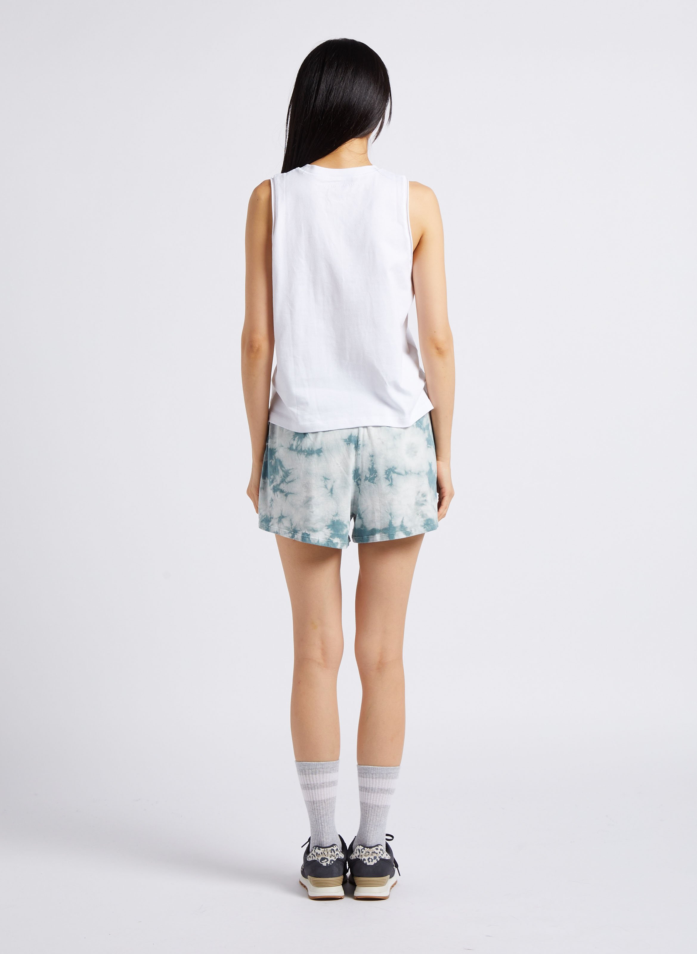Short droit en coton bio mélangé MAJESTIC FILATURES Bleu
