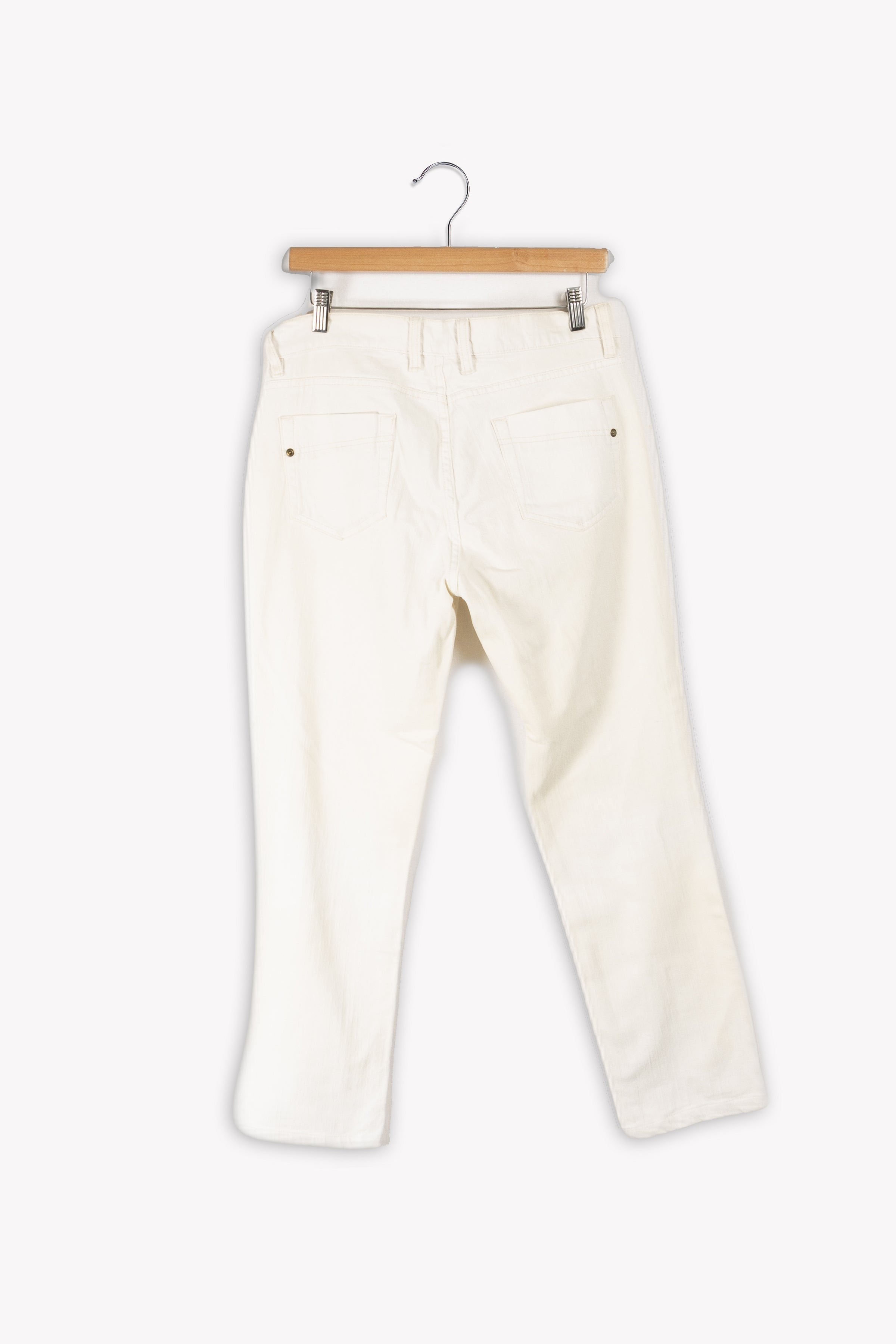 Cropped slim jeans with studs COMPTOIR DES COTONNIERS - Seconde main White