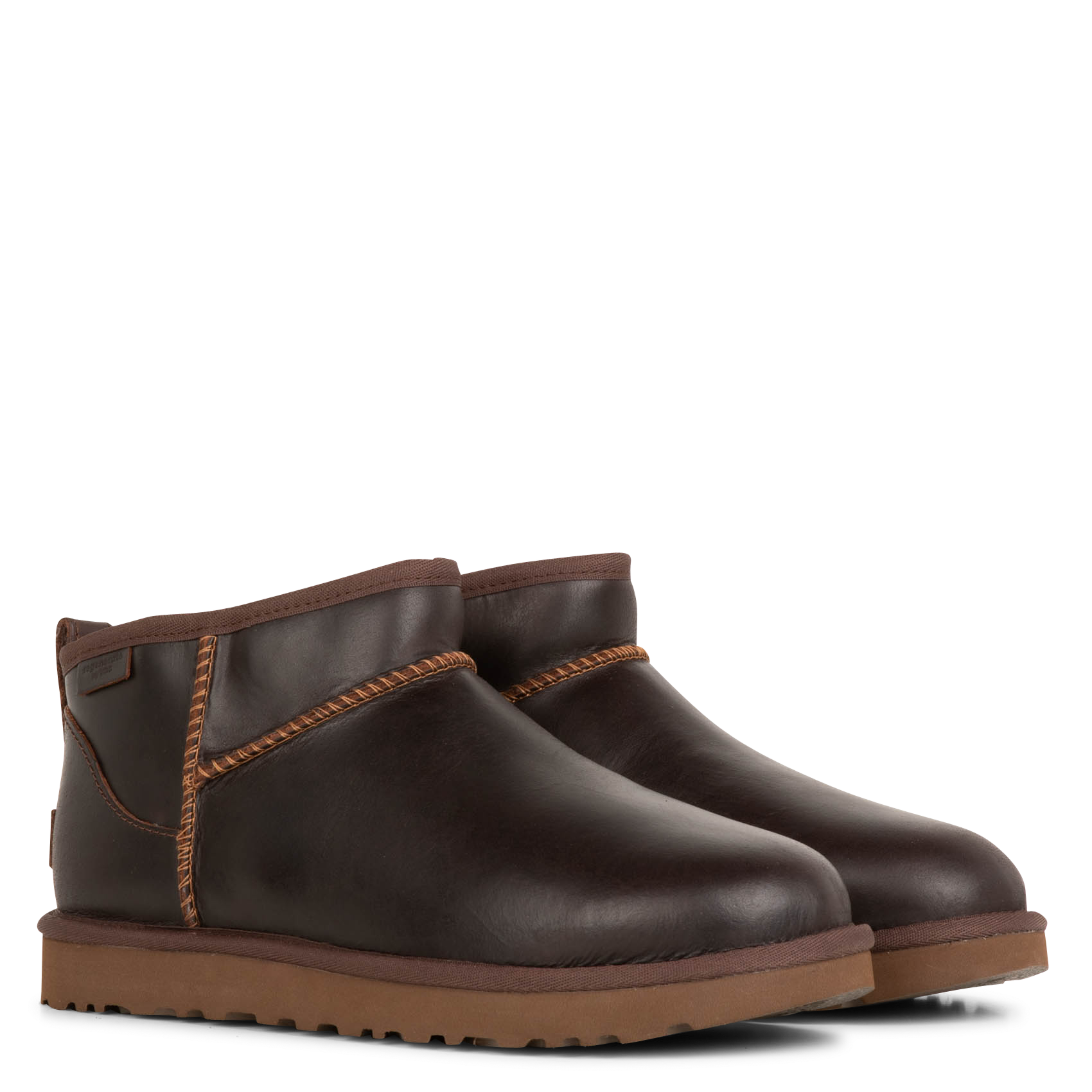 CLASSIC ULTRA MINI LTHR REGEN - Fur-lined leather ankle boots UGG Brown