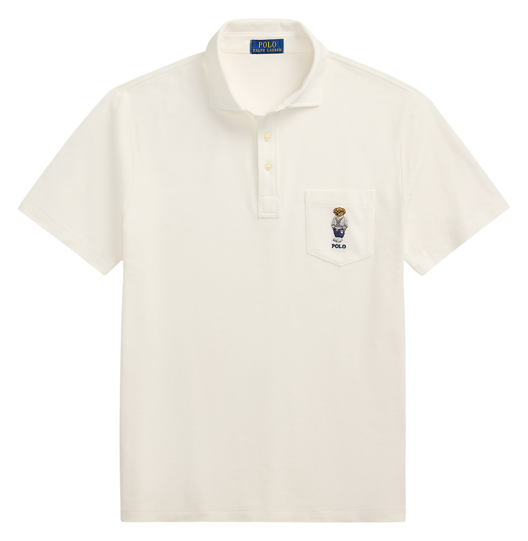 Polo manches courtes brodé en coton POLO RALPH LAUREN Blanc