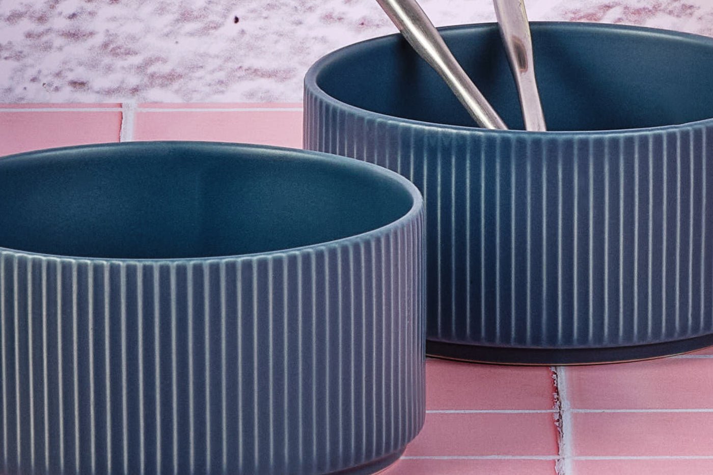 Stoneware bowl - 4 pieces BJORN Blue