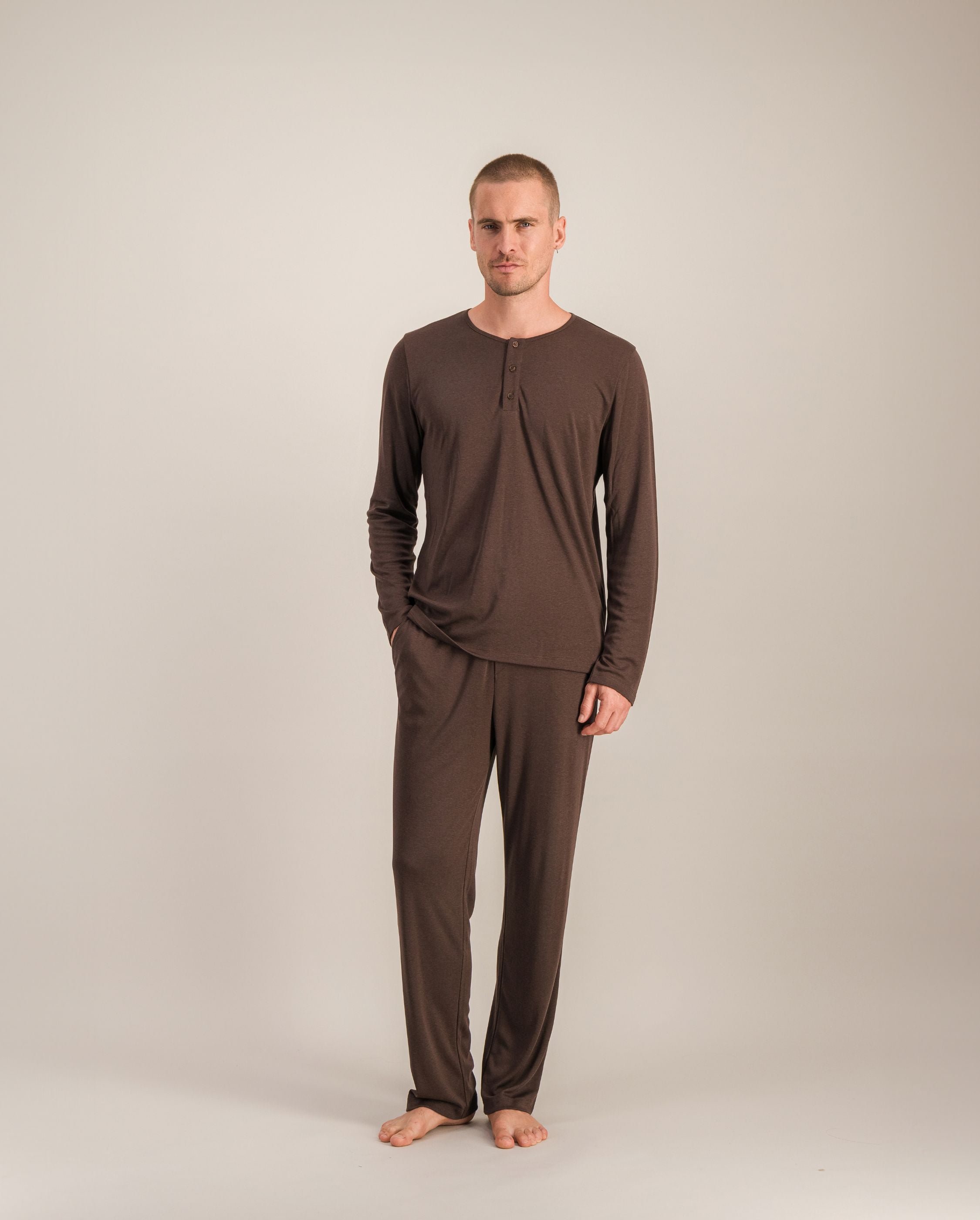 Men's pajama top, chocolate ANGARDE Brown
