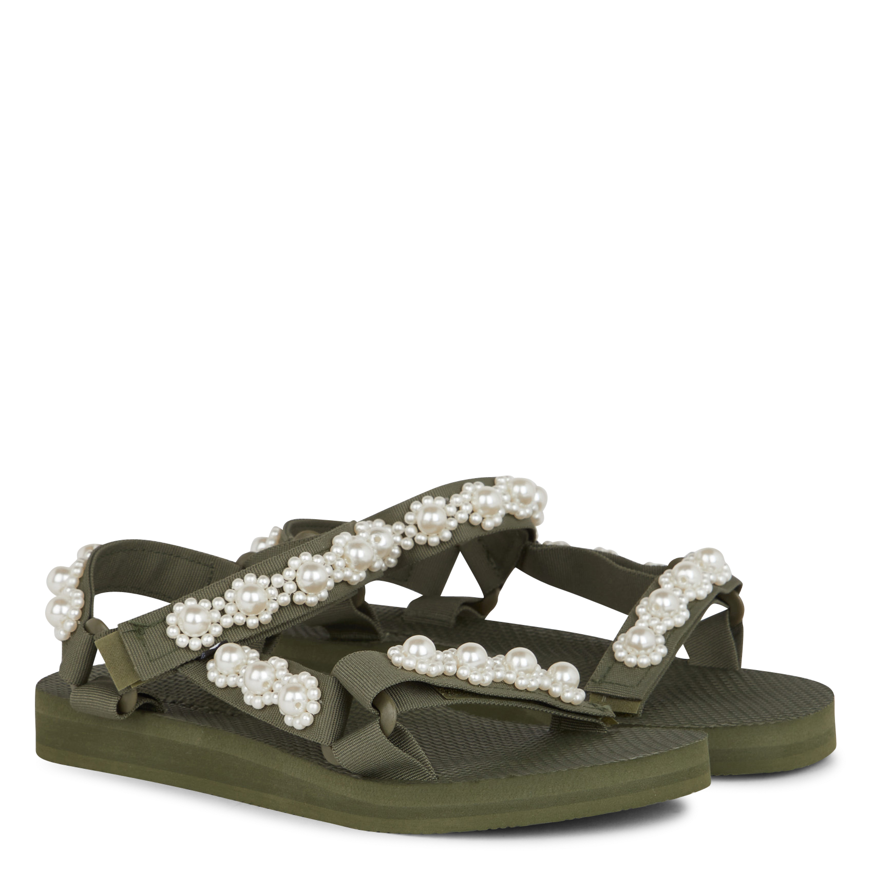 Sandales plates à scratch ARIZONA LOVE Kaki