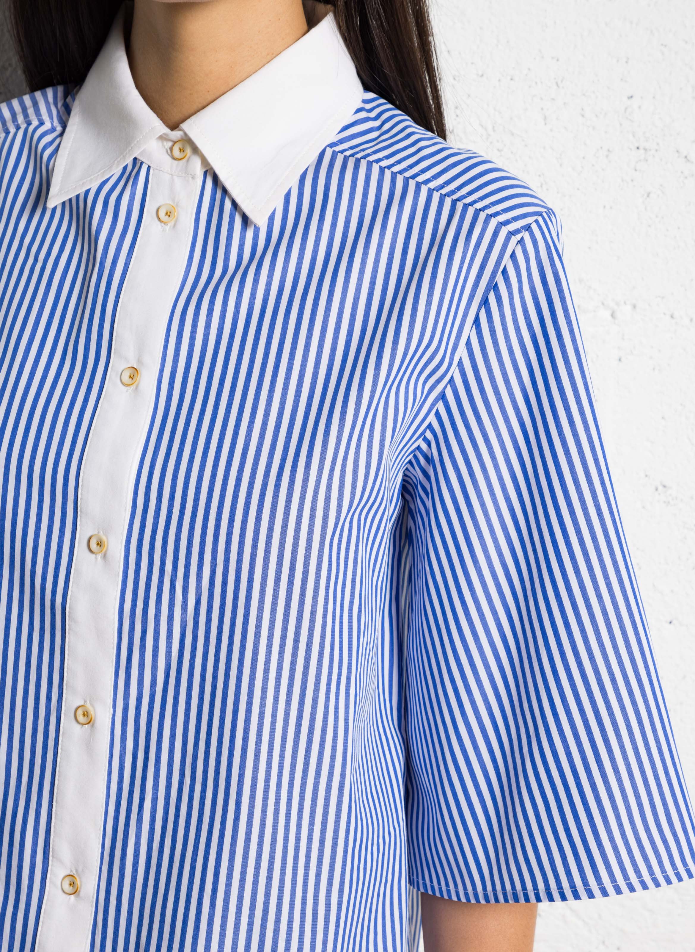 Loose-fit cotton shirt with classic collar TINSELS Blue