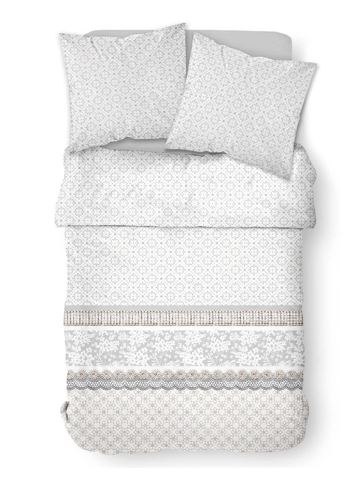 Floral printed cotton bedding set TODAY LINGE DE MAISON White