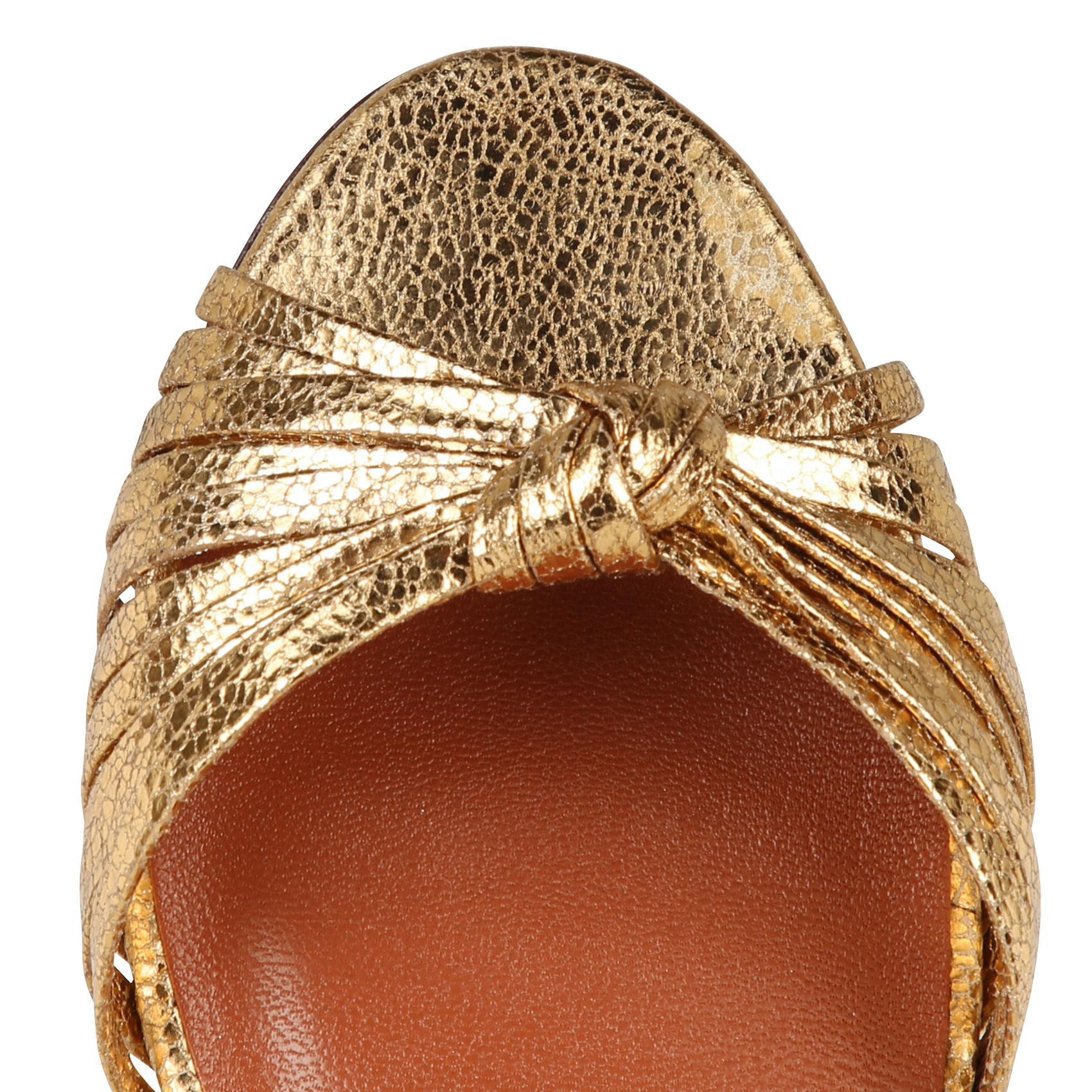 Sandales à talon en cuir métallisé RIVECOUR Doré