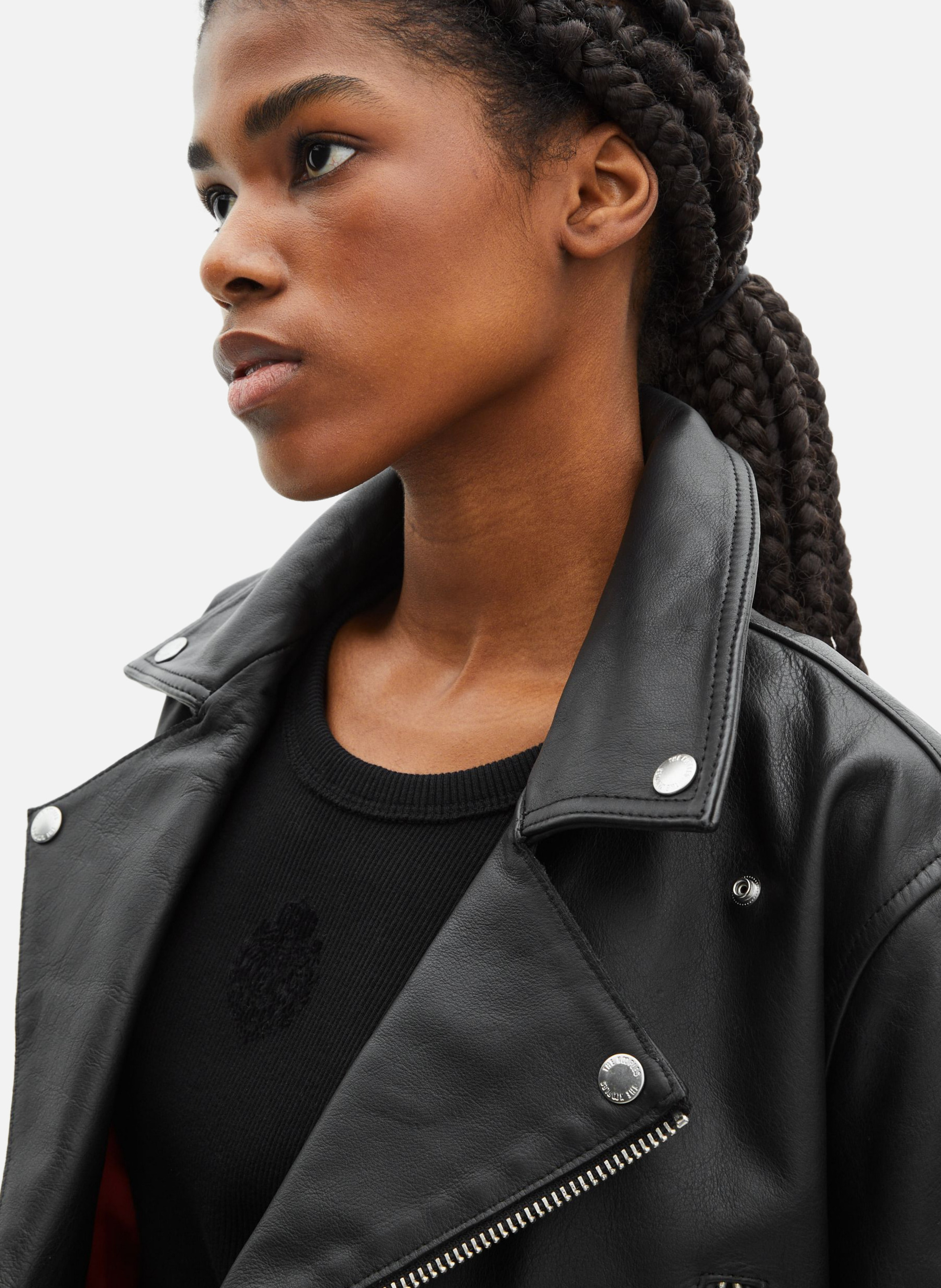 Leather fringed jacket THE KOOPLES Black