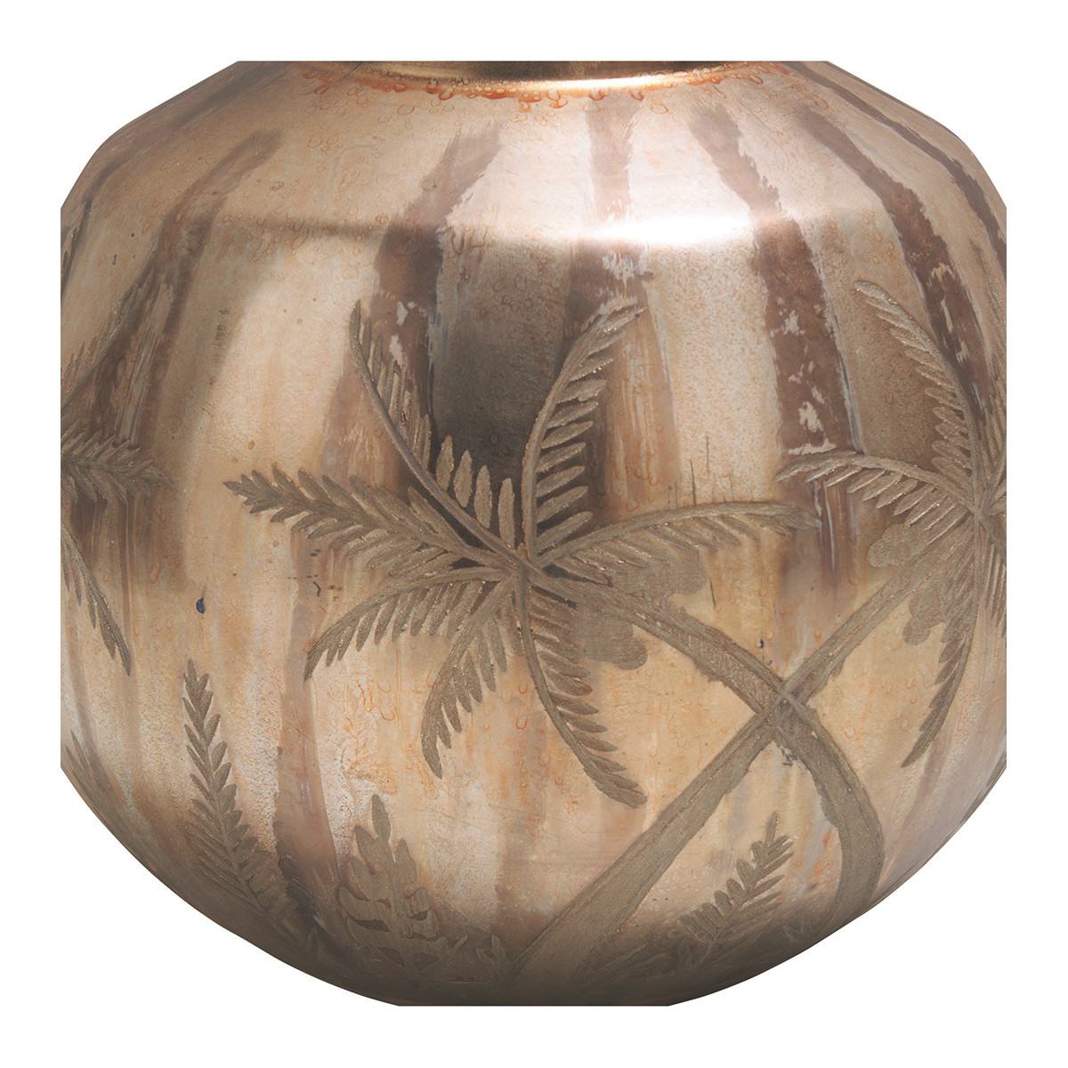 Mat finish round vase BLANC D'IVOIRE Golden