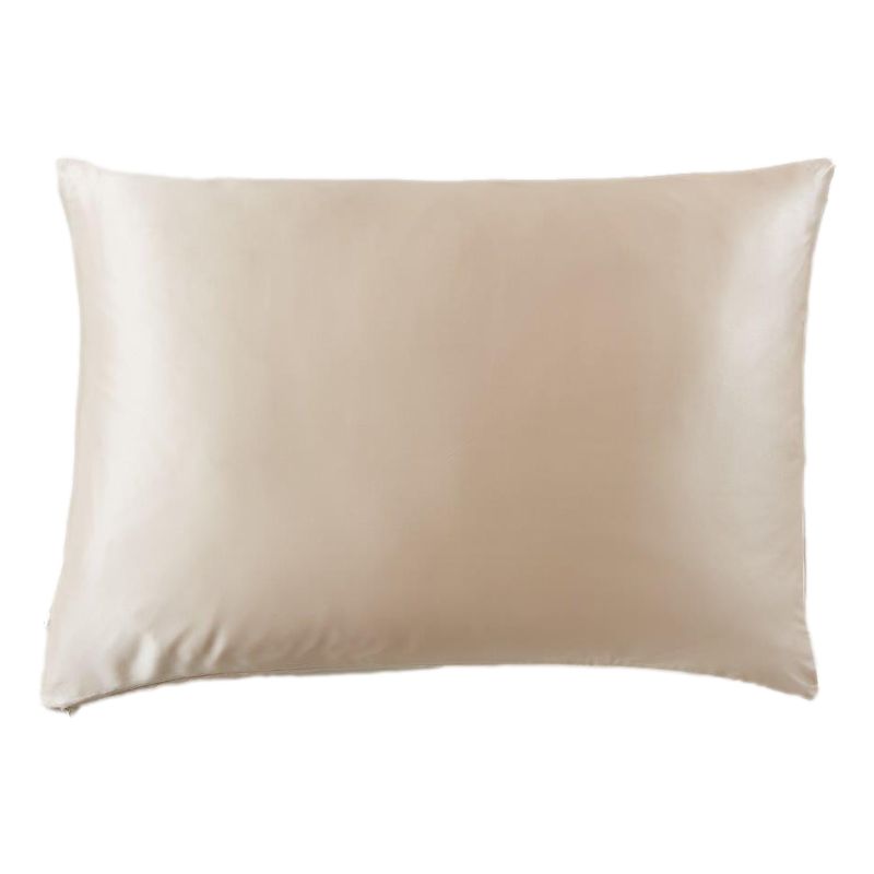 "Soanne" mulberry silk pillowcase - butterfly effect. L'EFFET PAPILLON Beige