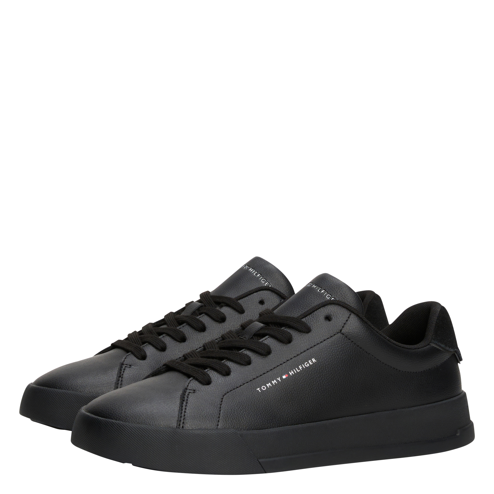 Baskets basses en cuir mélangé TOMMY HILFIGER Noir