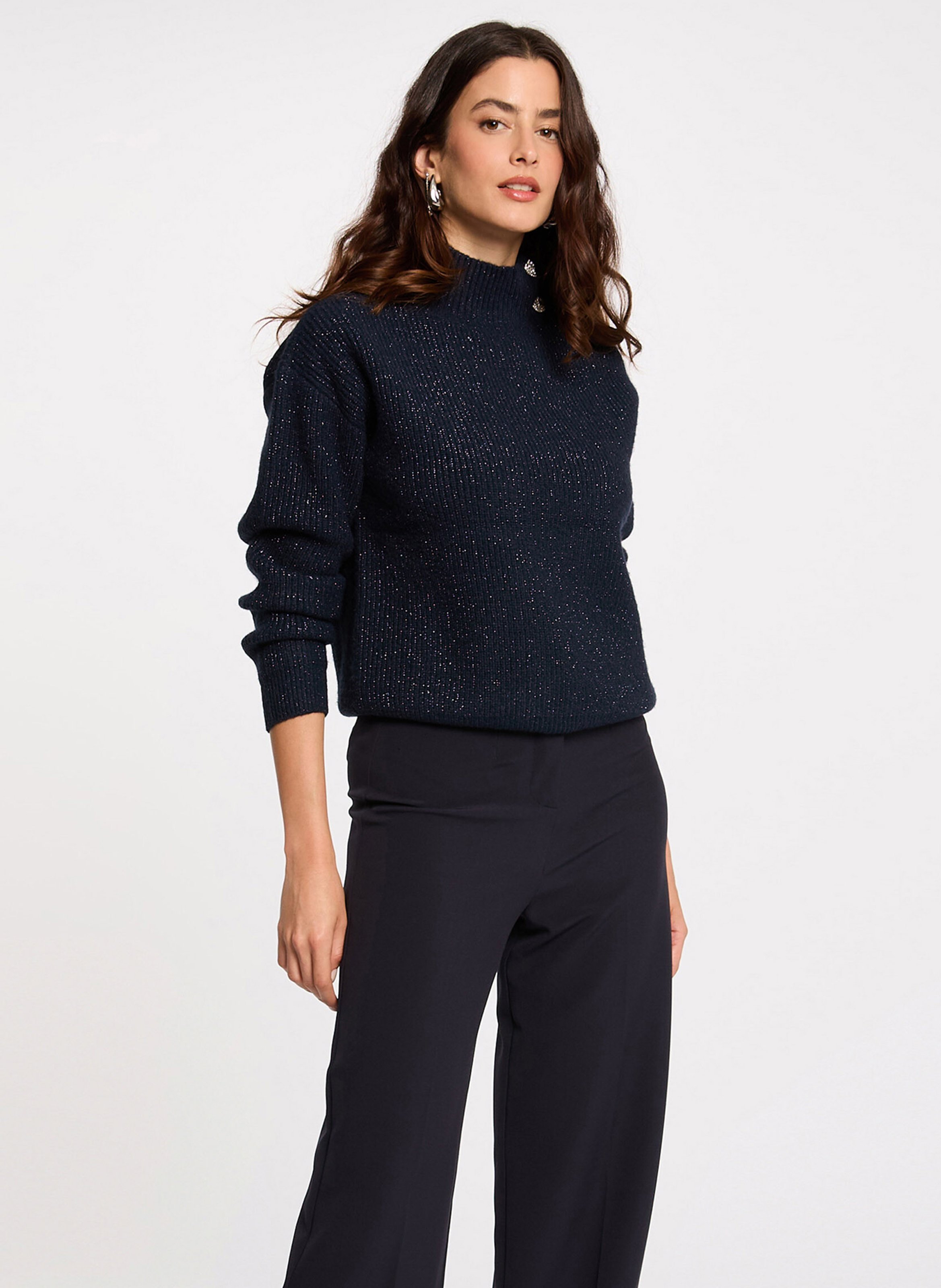 Rechte trui met hoge kraag MORGAN