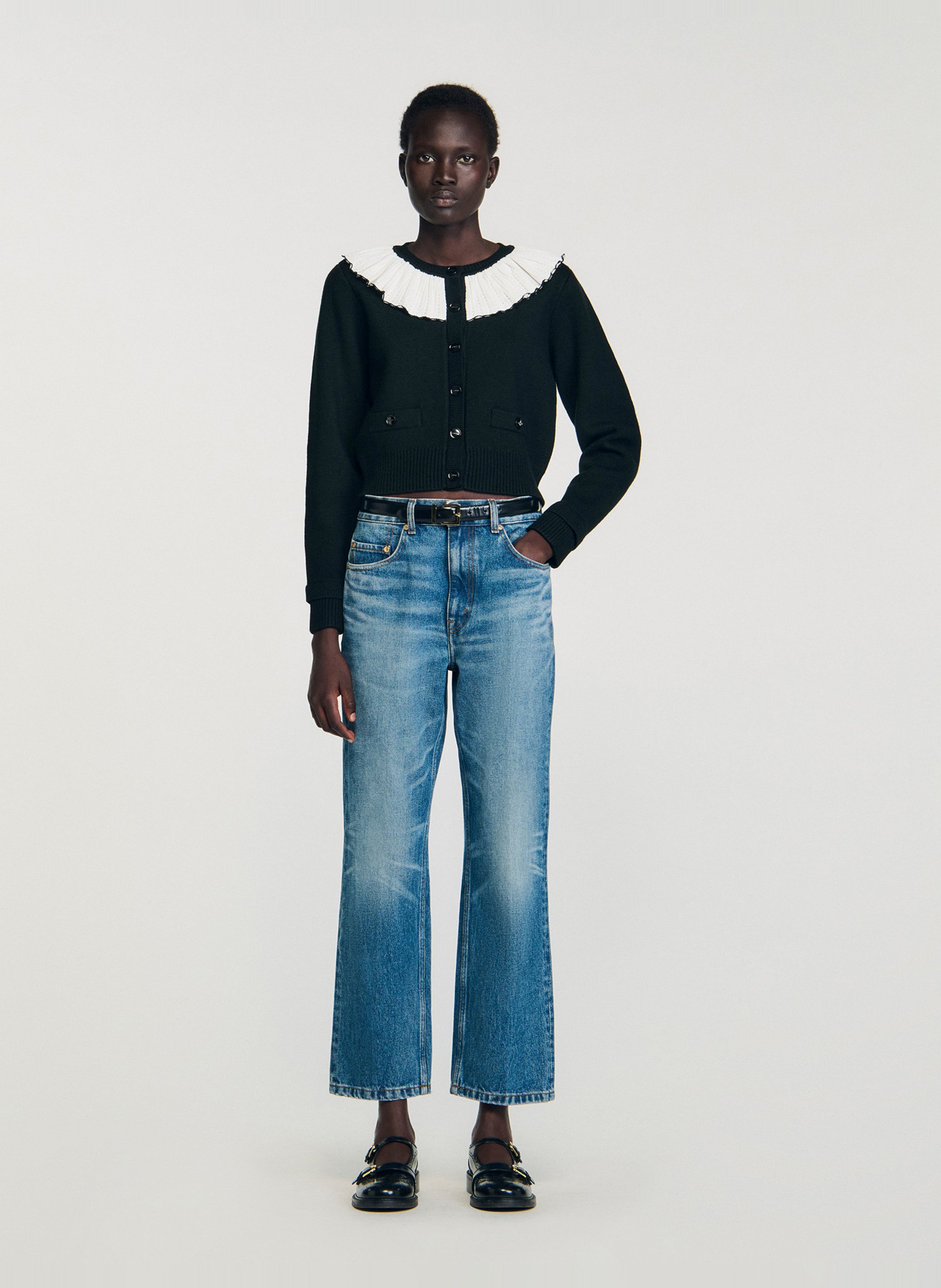 Gilet col rond  SANDRO Noir