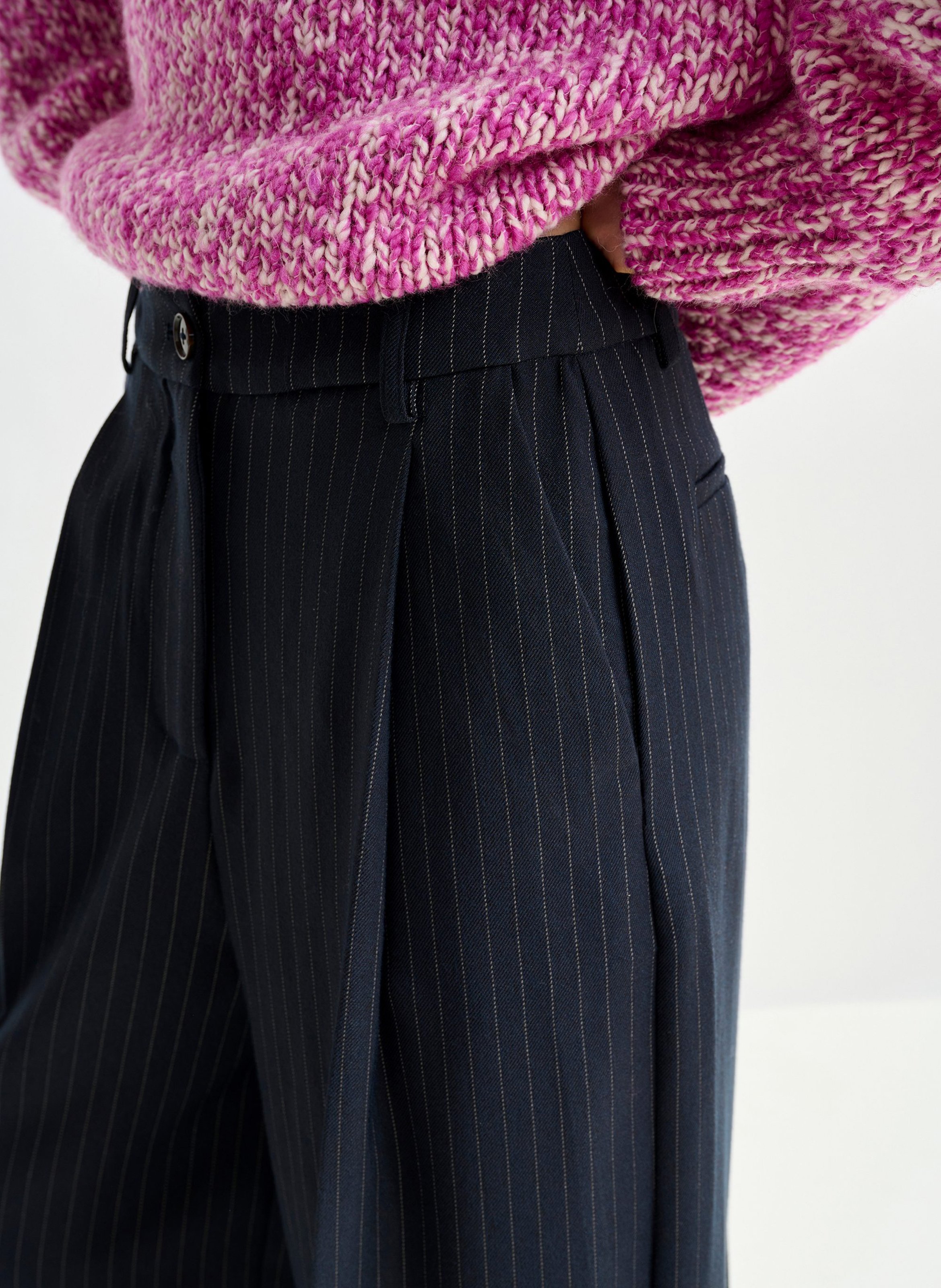 Pantalon large rayé ESSENTIEL ANTWERP Bleu