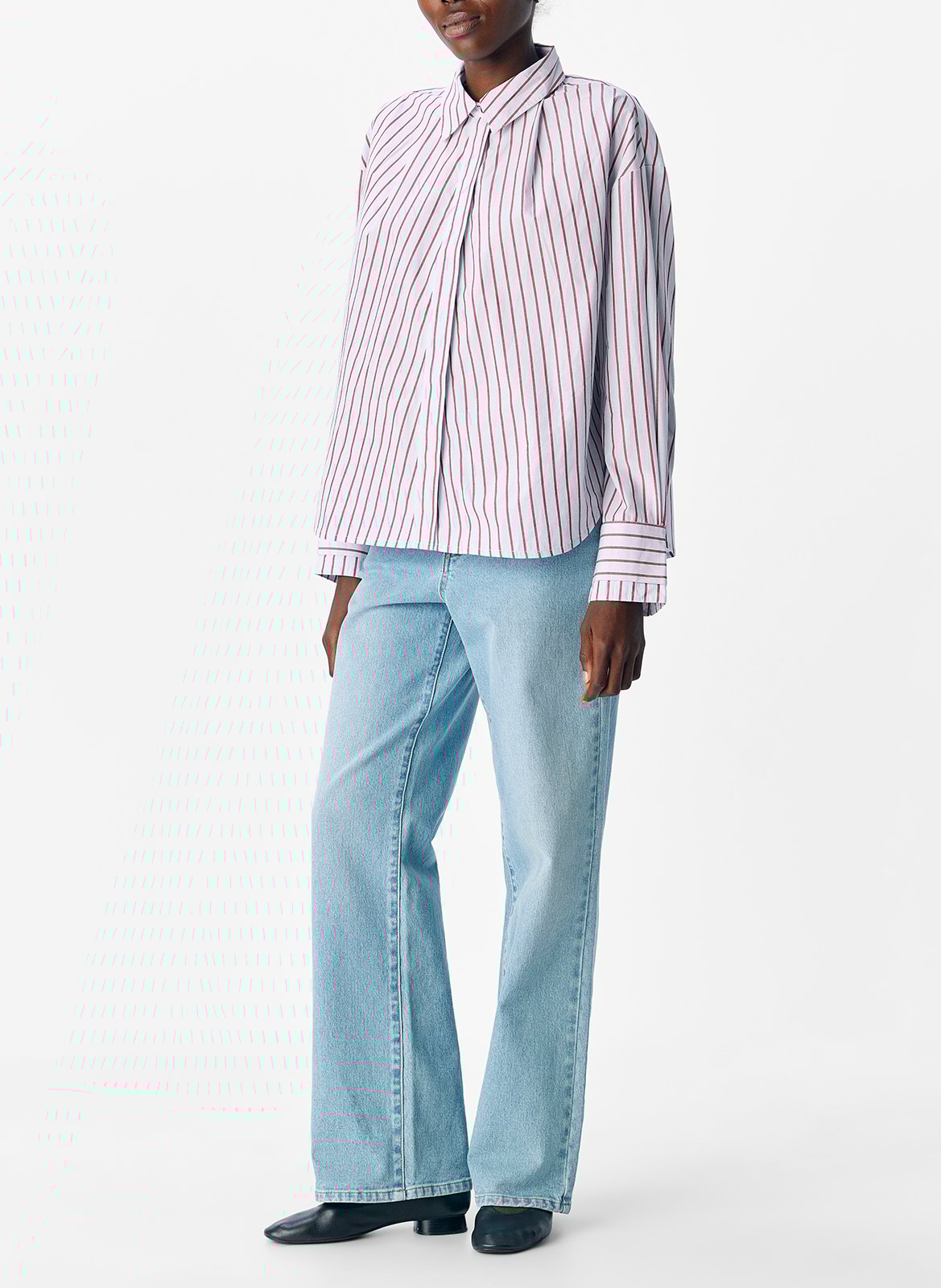 Chemise à rayures en coton OBJECT Bleu