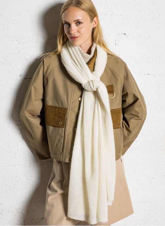 Echarpe en laine mélangée Canela Creme Des petits hauts Femme