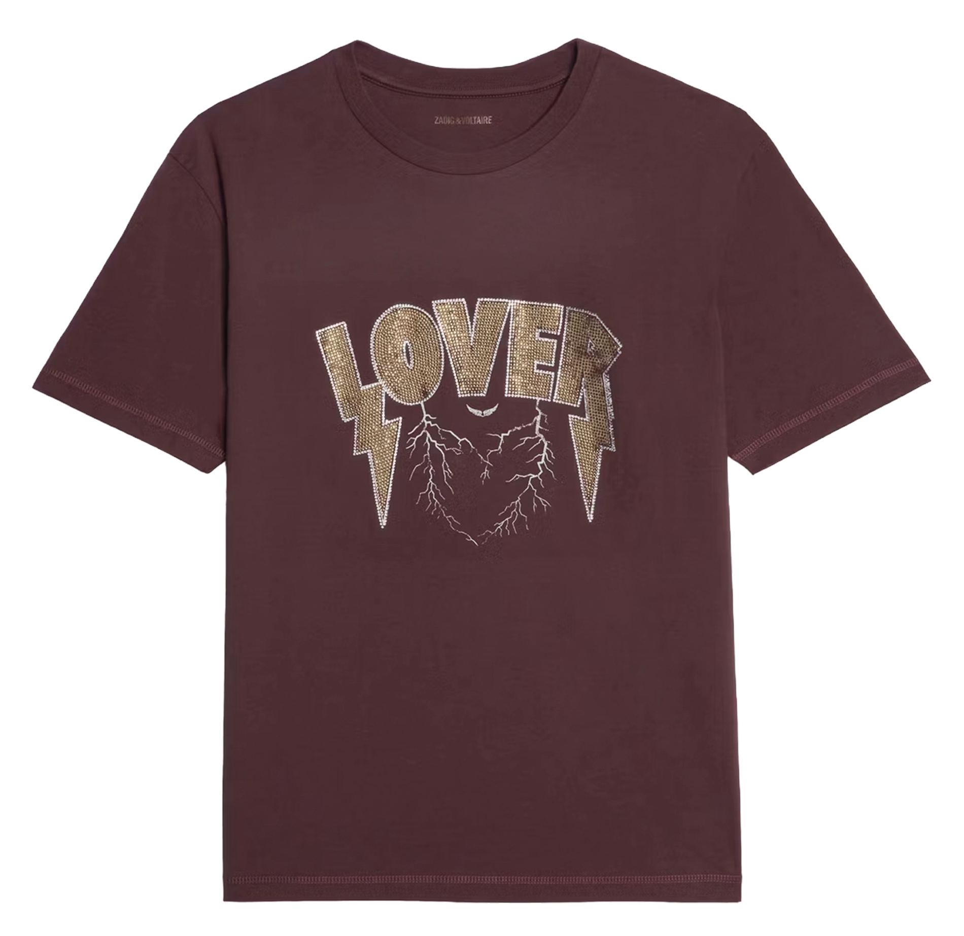 Tee-shirt oversize col rond en coton sérigraphié ZADIG&VOLTAIRE Violet